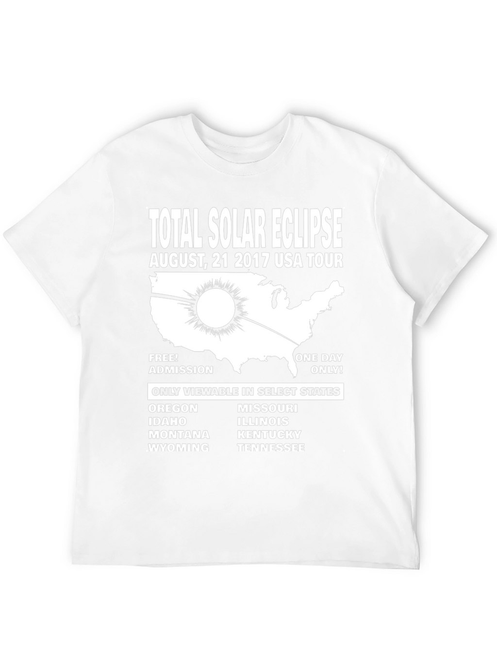 Total Solar Eclipse 2017 USA Tour T-Shirt