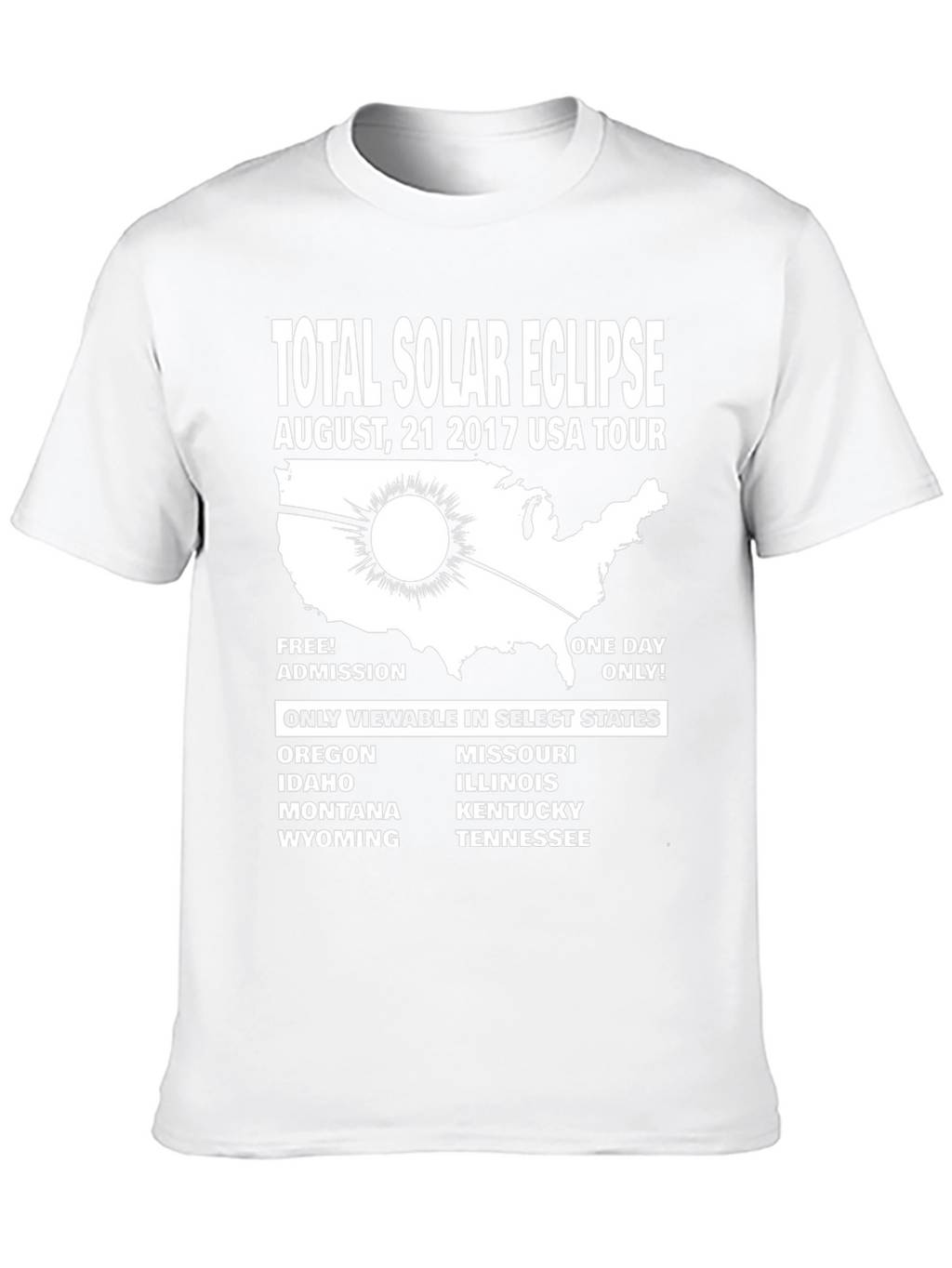 Total Solar Eclipse 2017 USA Tour T-Shirt