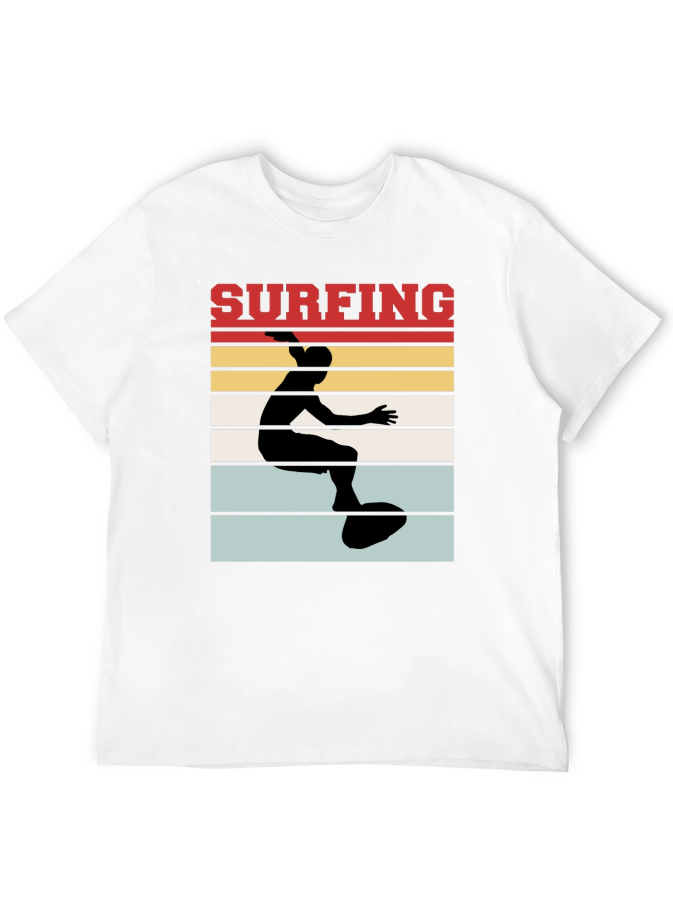 Surfing Retro T-Shirt - Black Cotton Tee