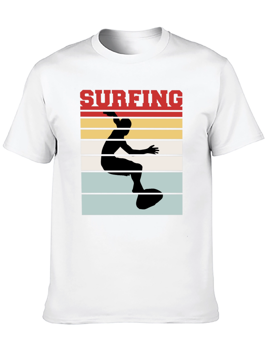 Surfing Retro T-Shirt - Black Cotton Tee