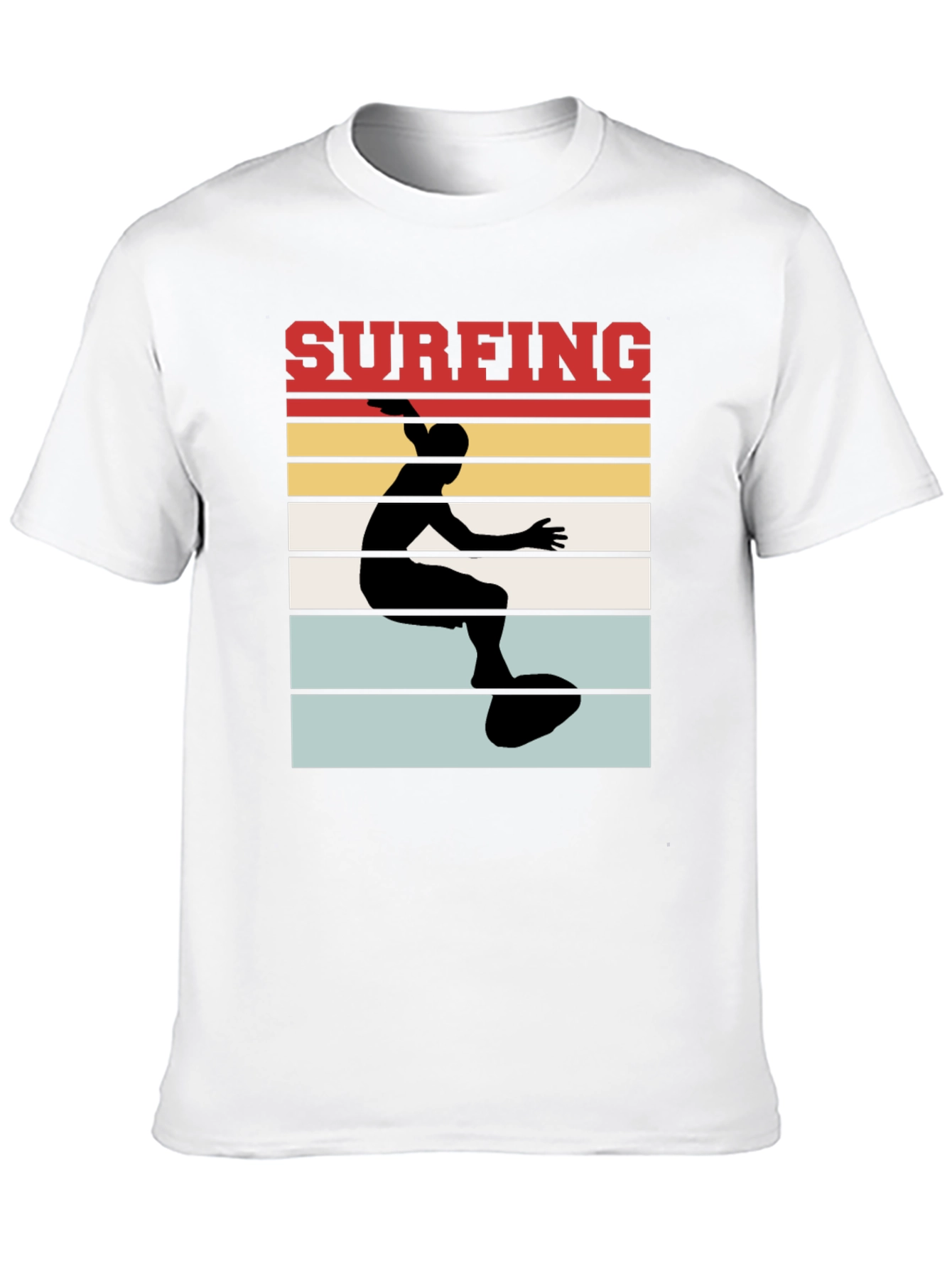 Surfing Retro T-Shirt - Black Cotton Tee