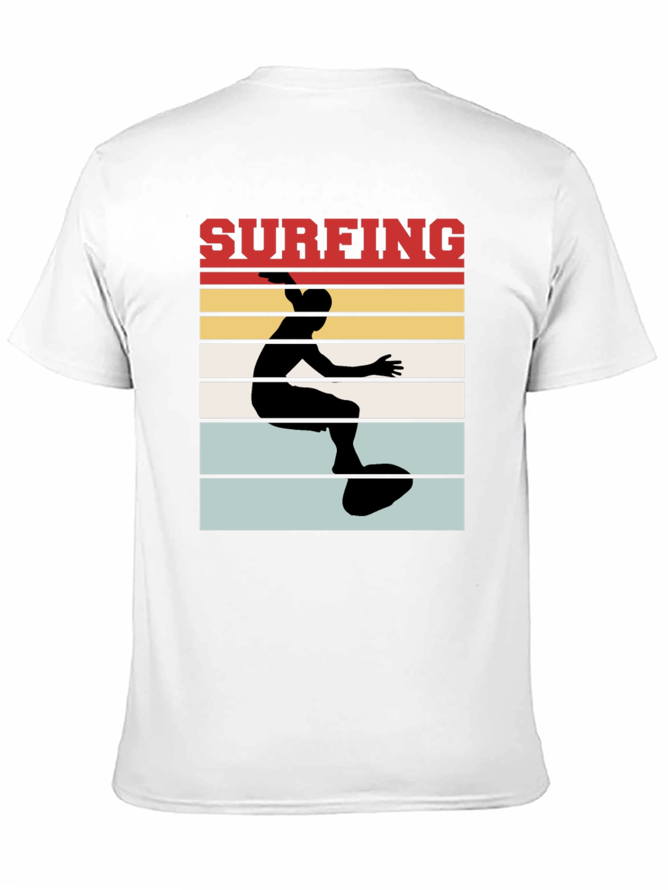 Surfing Retro T-Shirt - Black Cotton Tee