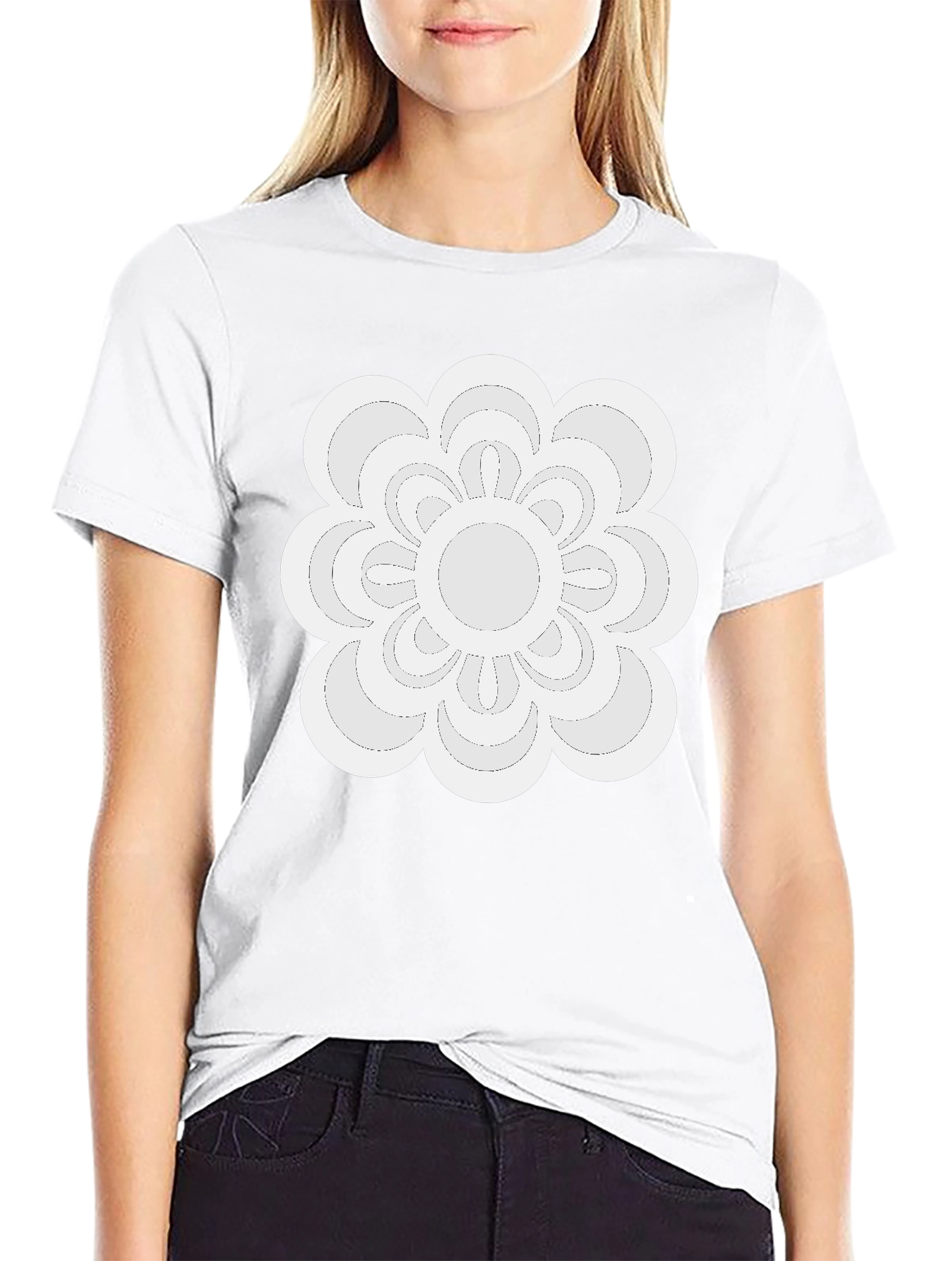 Modern Floral Tee - Black Casual Shirt