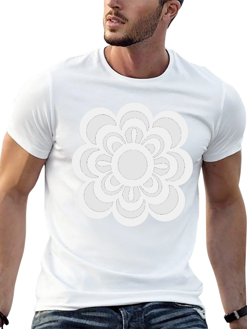 Modern Floral Tee - Black Casual Shirt