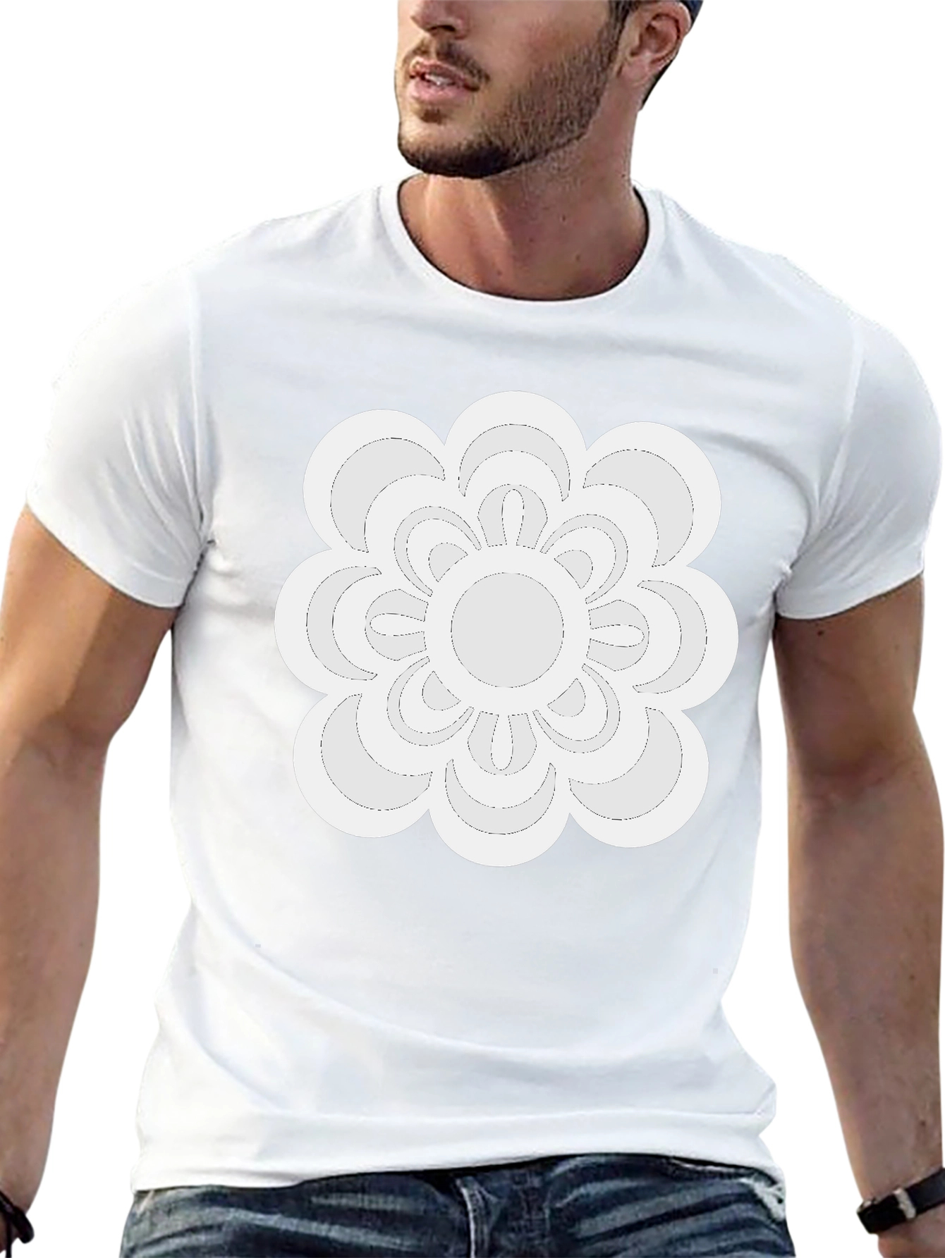 Modern Floral Tee - Black Casual Shirt