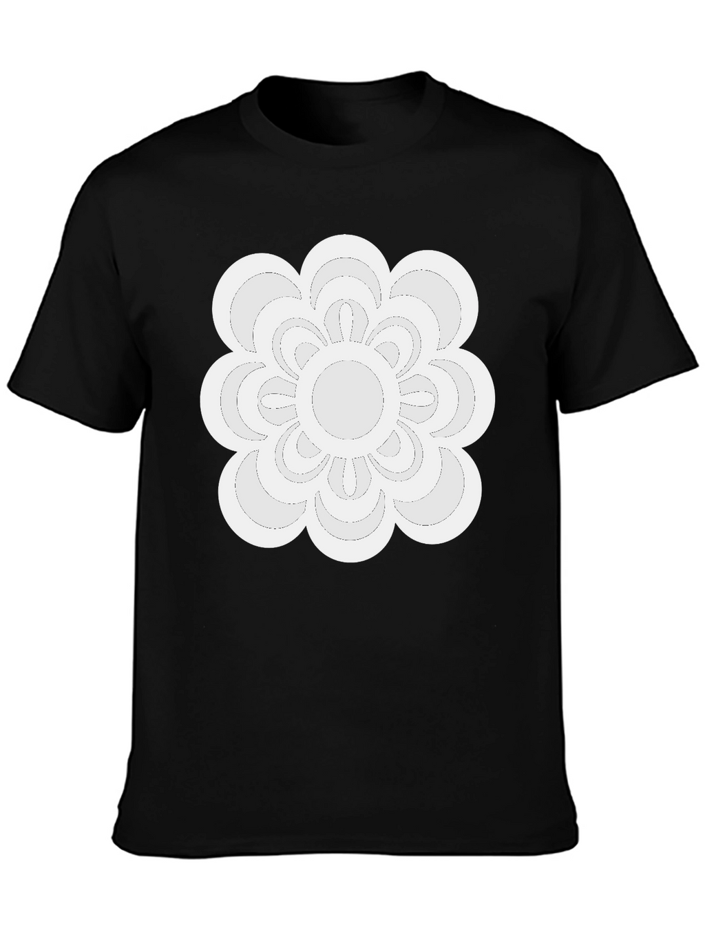 Modern Floral Tee - Black Casual Shirt