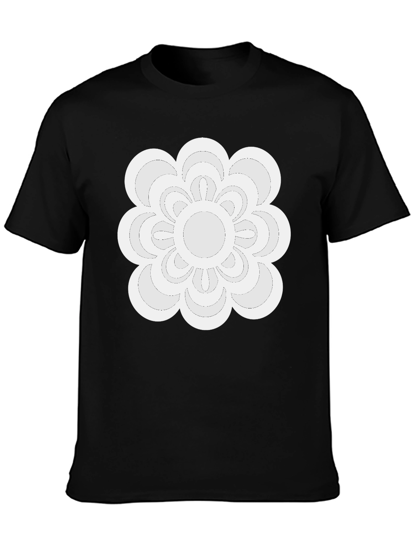 Modern Floral Tee - Black Casual Shirt