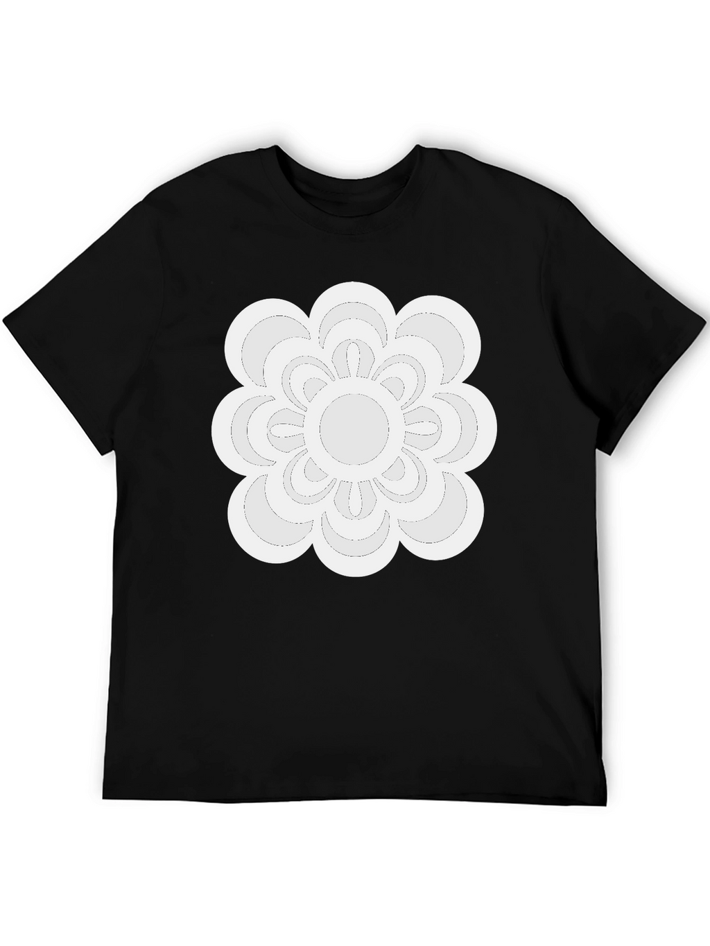 Modern Floral Tee - Black Casual Shirt