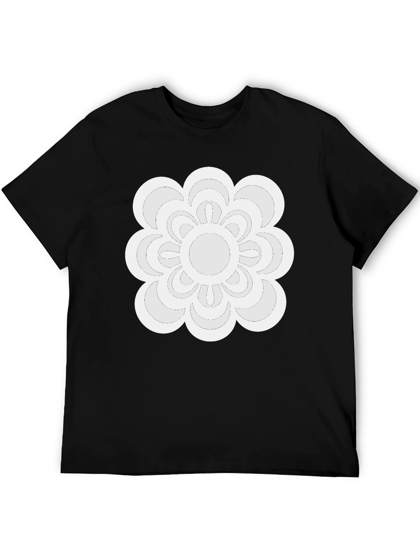Modern Floral Tee - Black Casual Shirt