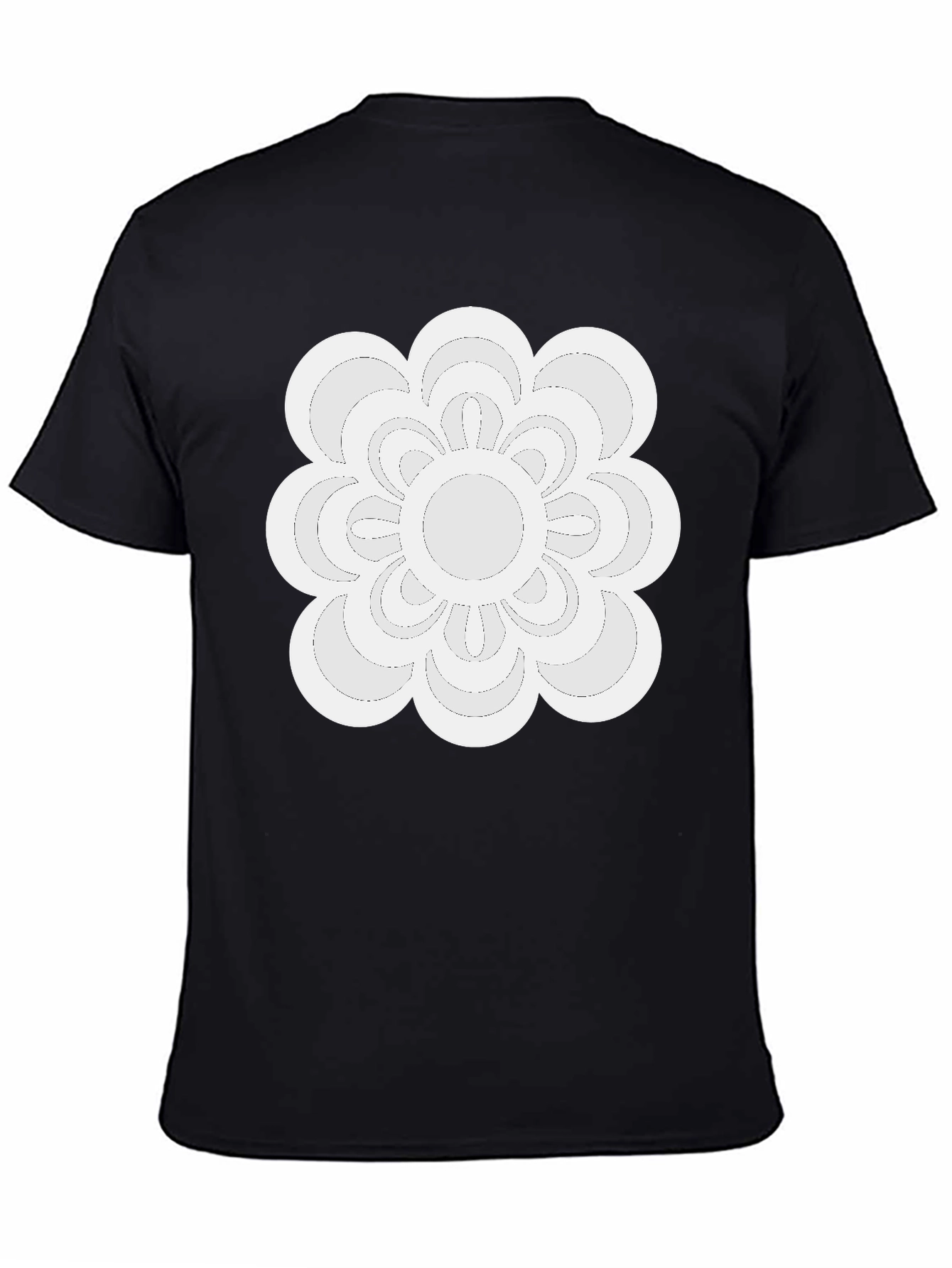 Modern Floral Tee - Black Casual Shirt
