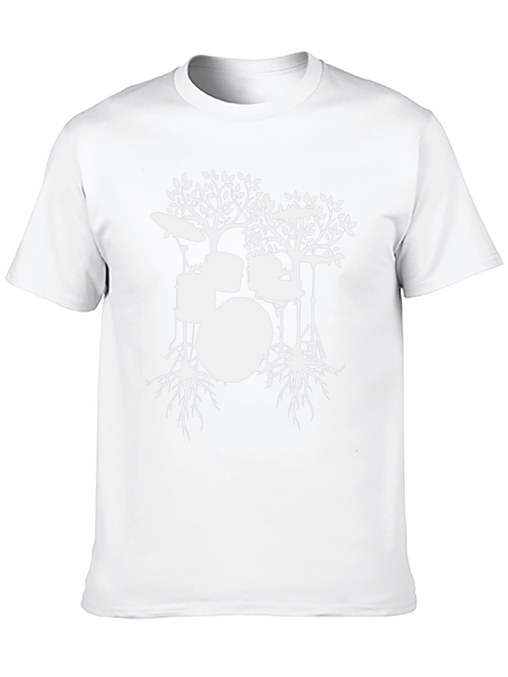 Drum Tree Graphic Tee - Black Cotton T-Shirt