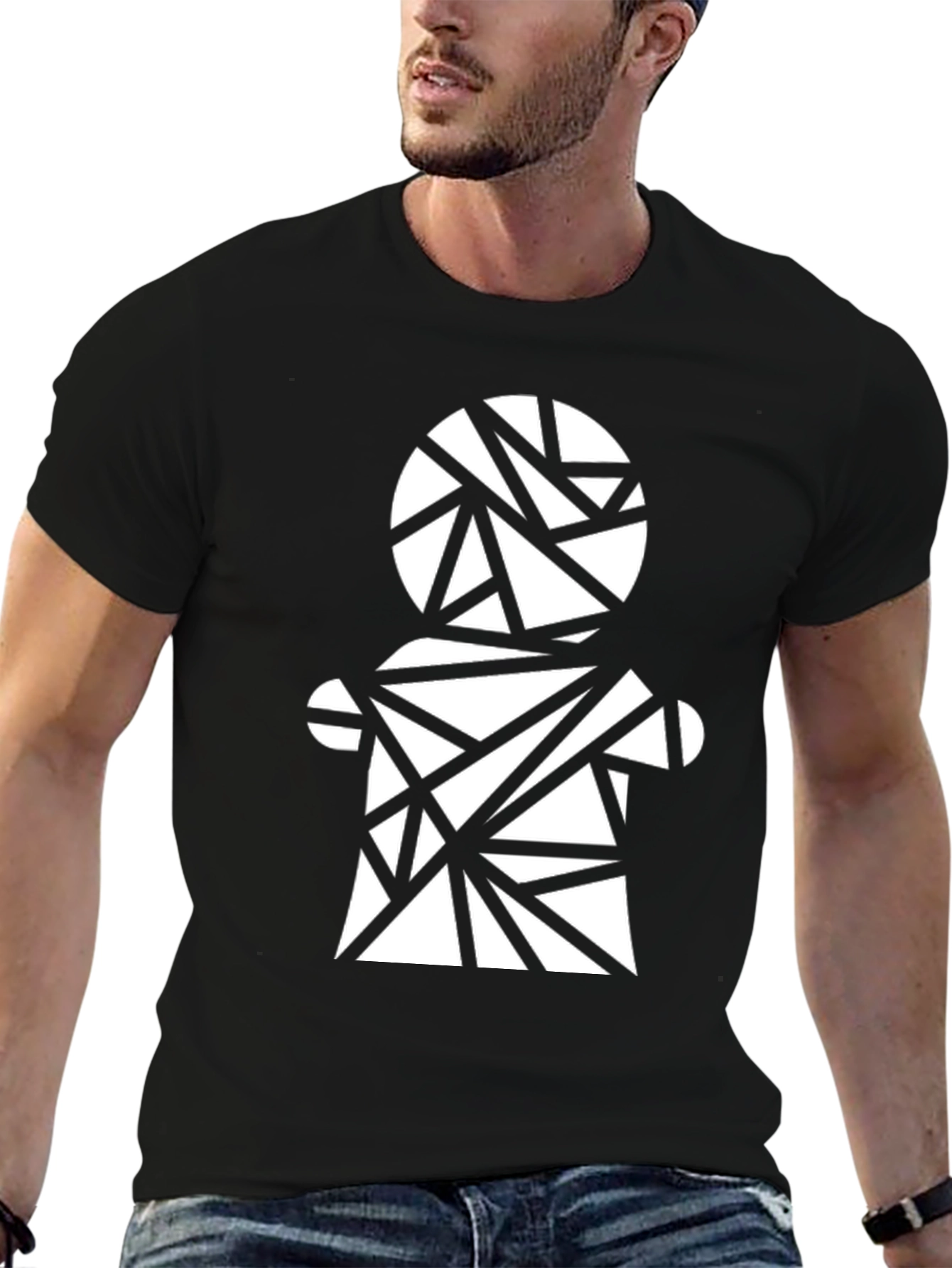 Geometric Figure Black T-Shirt
