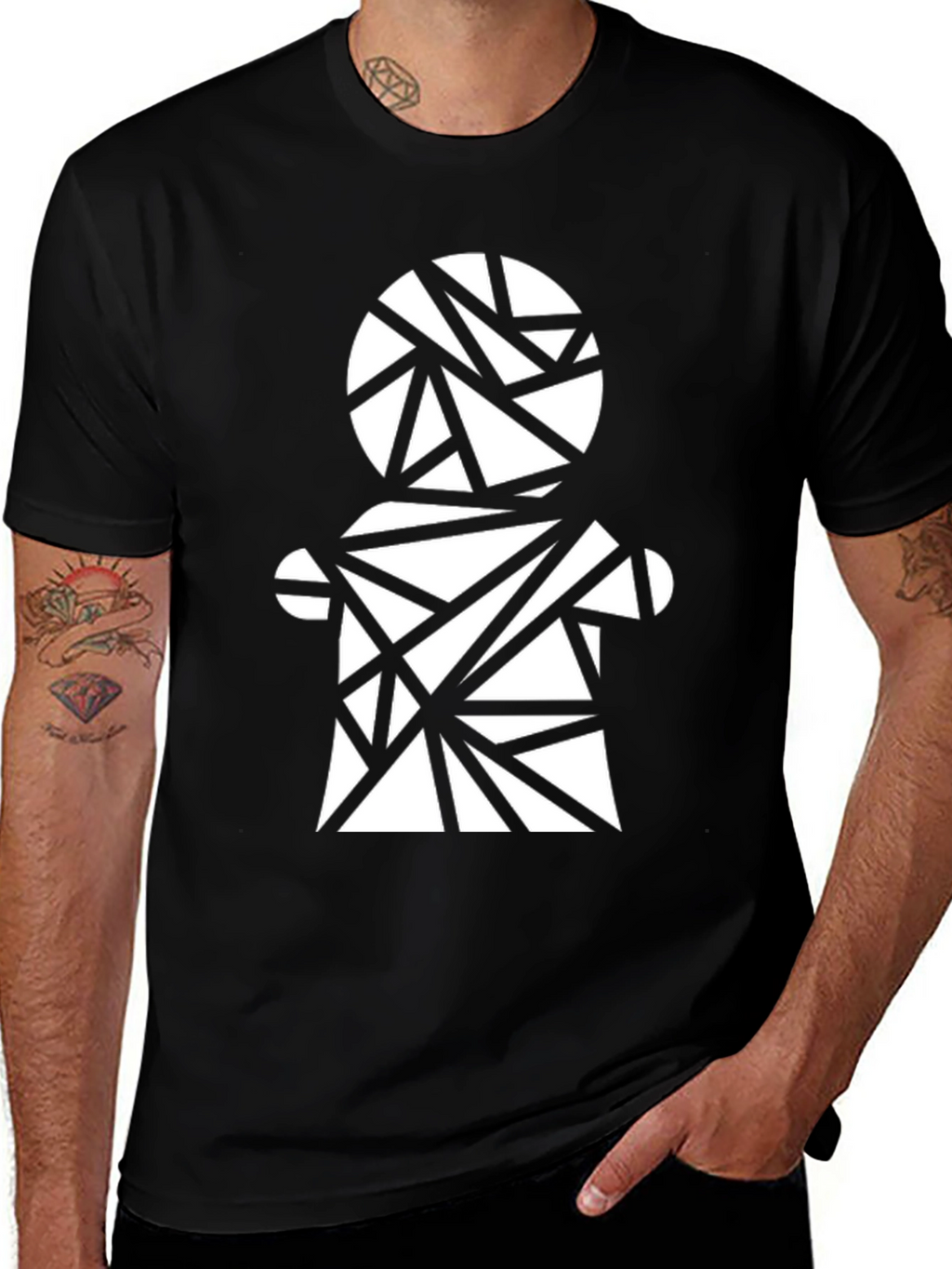 Geometric Figure Black T-Shirt