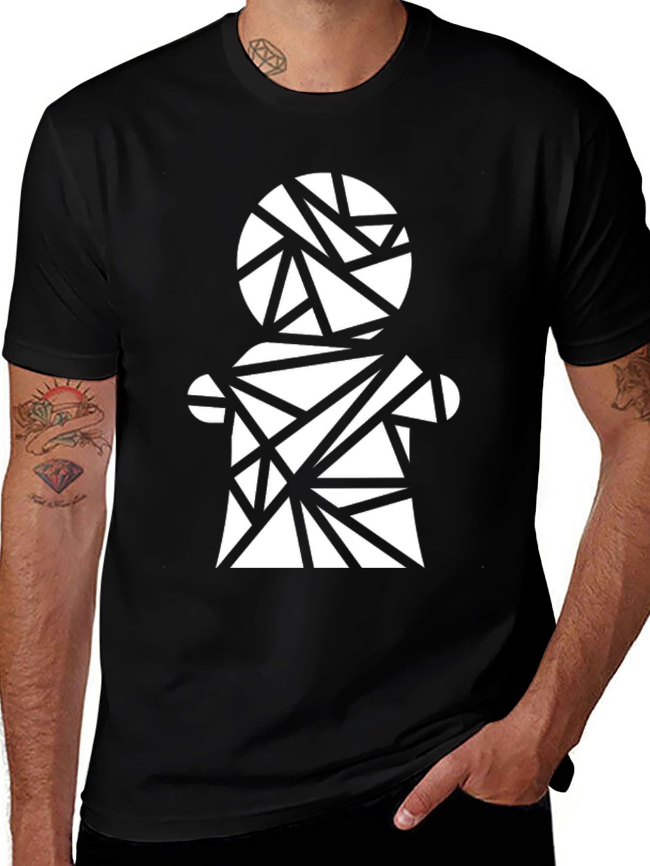 Geometric Figure Black T-Shirt