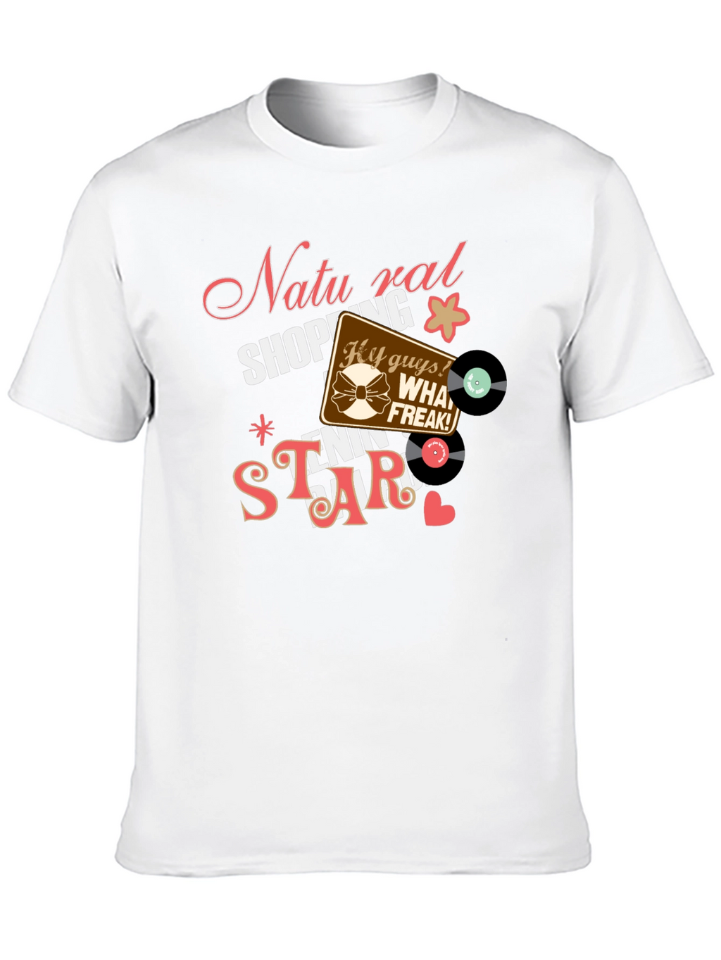 Natural Shopping Tennis Star Black T-Shirt
