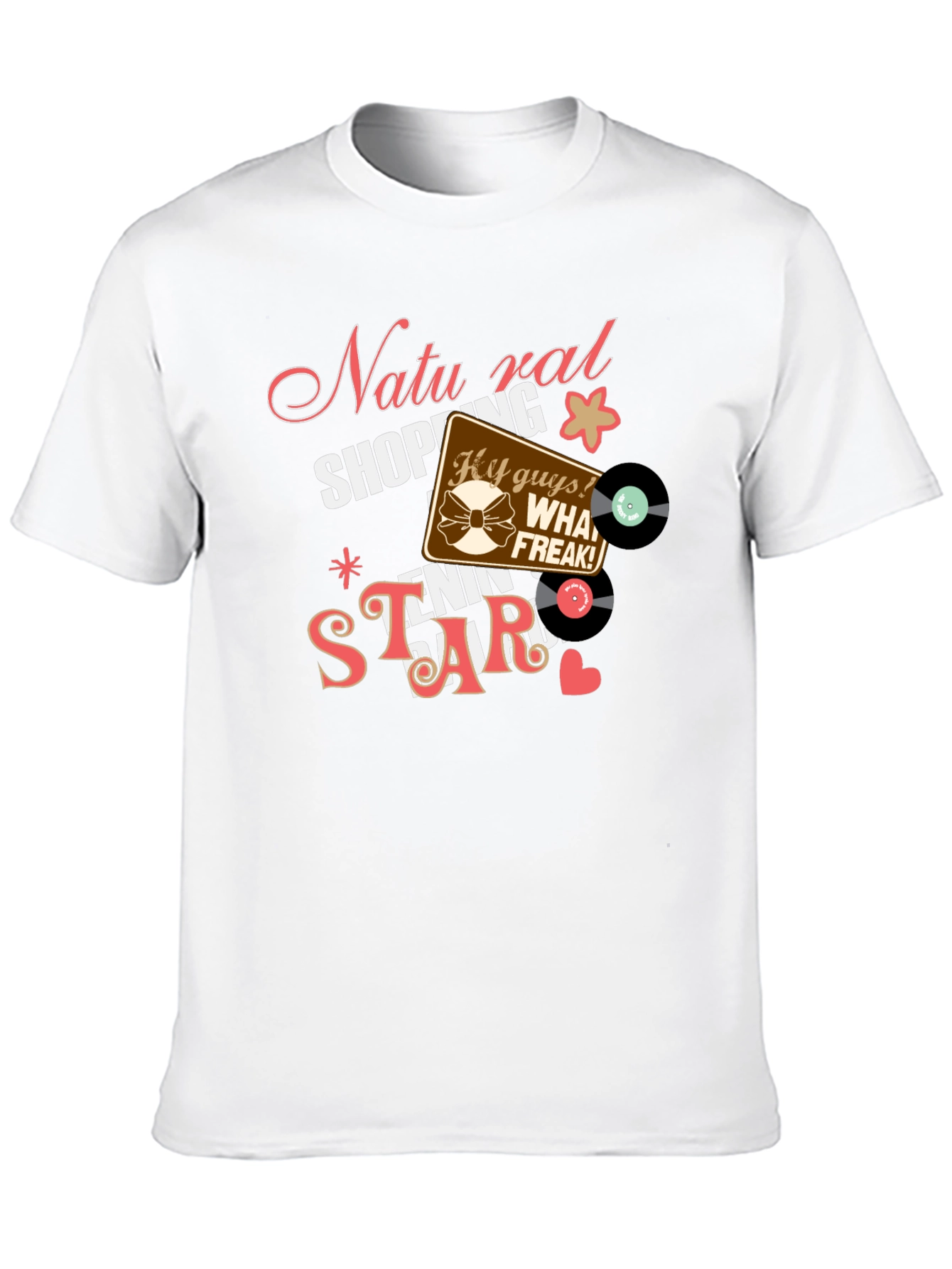 Natural Shopping Tennis Star Black T-Shirt