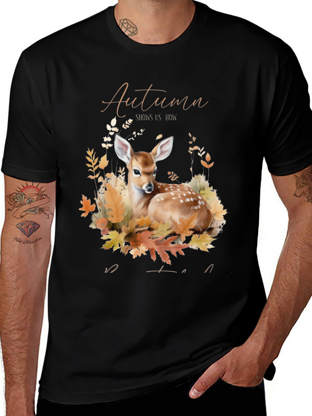 Autumn Deer Graphic T-Shirt