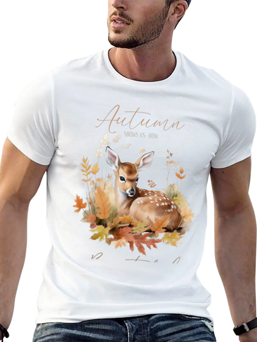 Autumn Deer Graphic T-Shirt