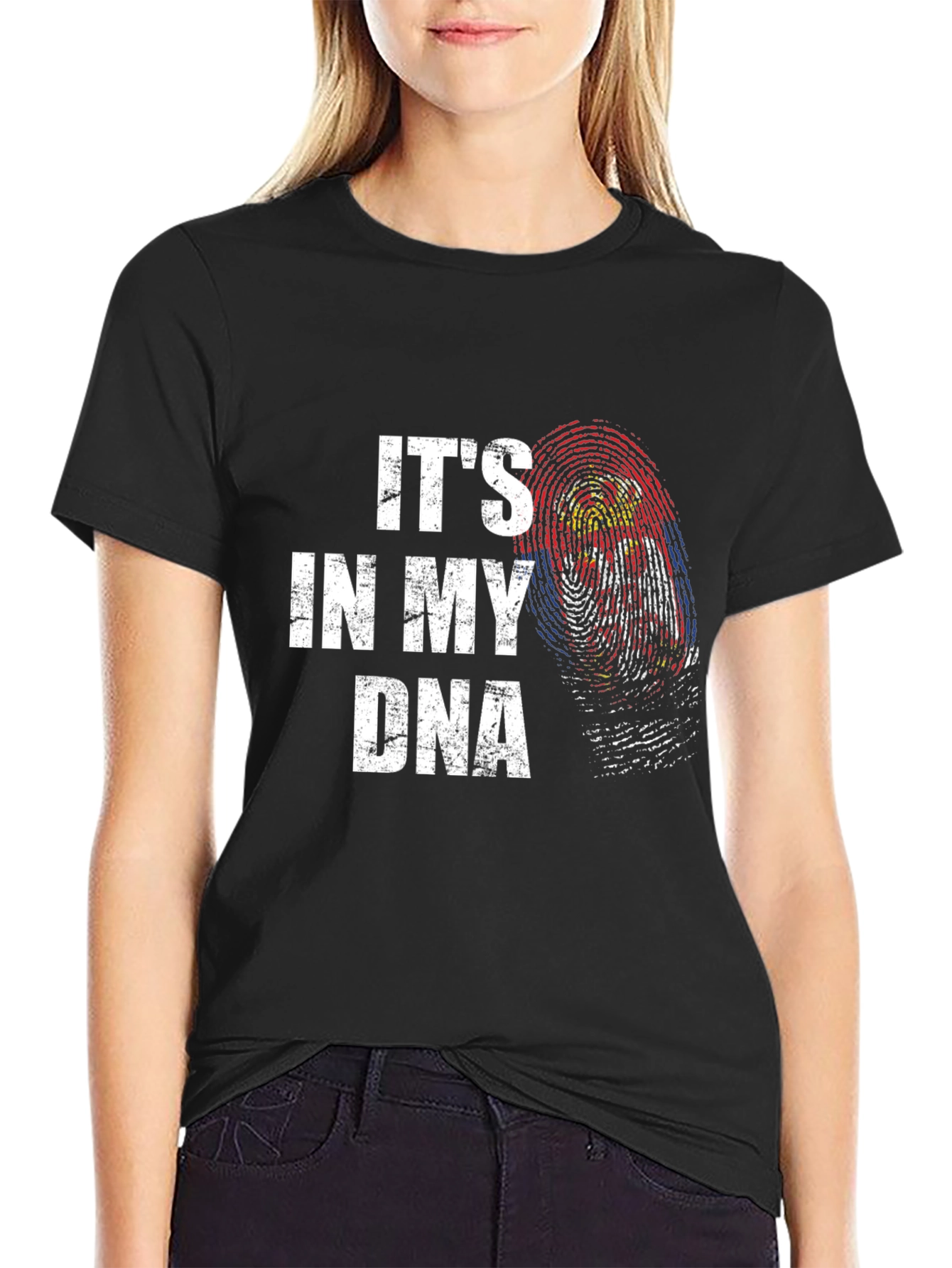 Its in My DNA Graphic Tee - Black Cotton T-Shirt