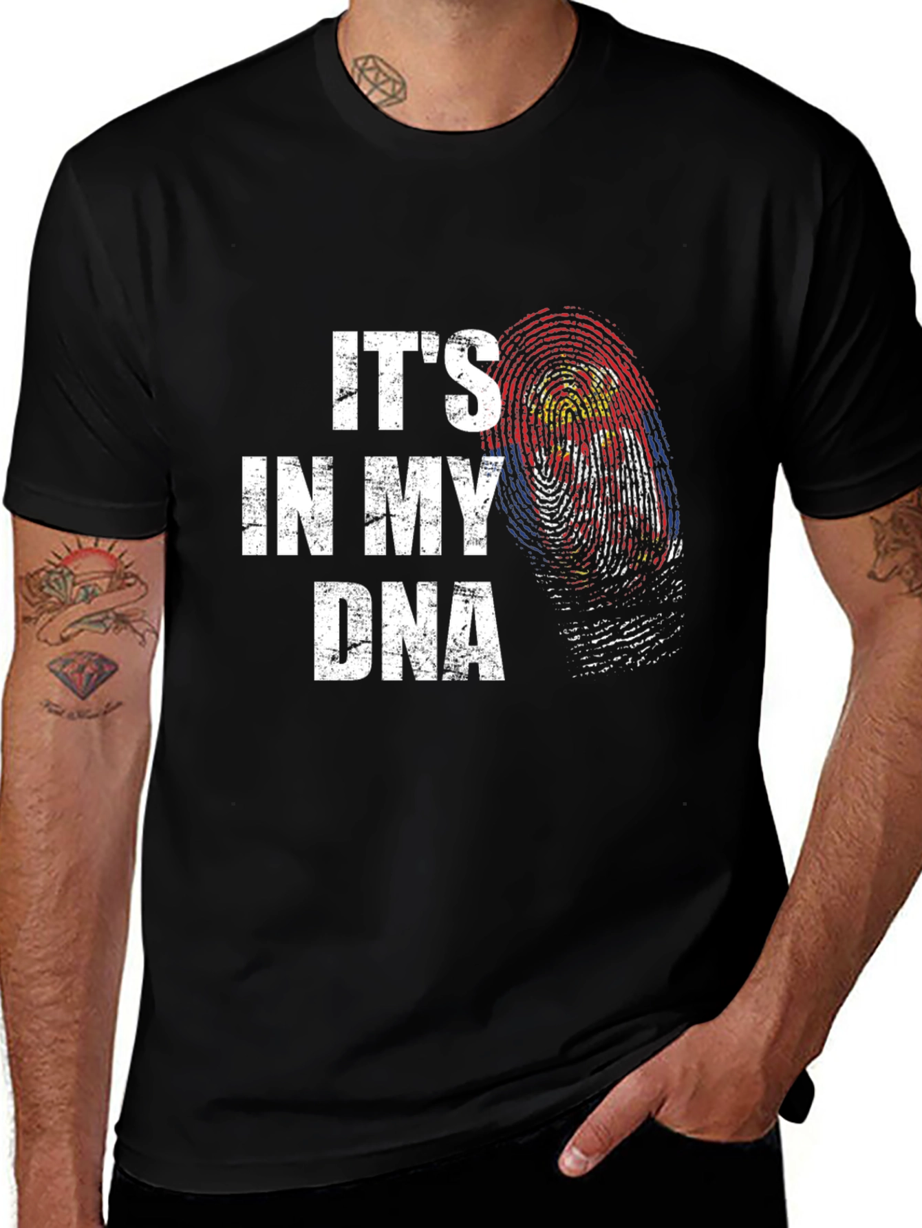 Its in My DNA Graphic Tee - Black Cotton T-Shirt