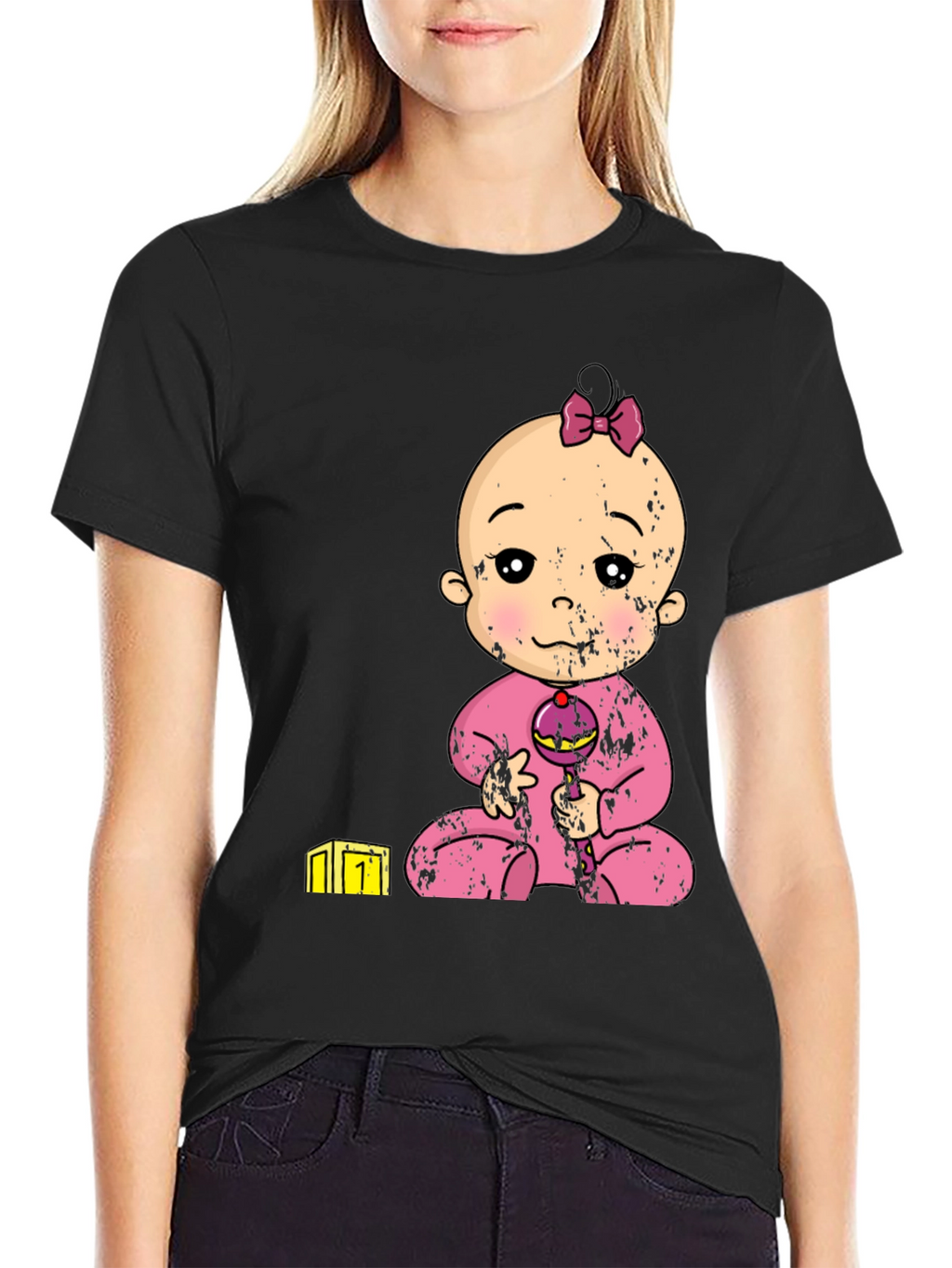 Baby Girl Graphic Tee - Black