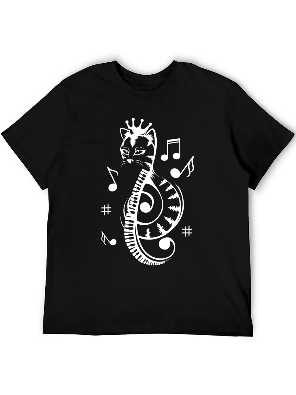 Musical Cat T-Shirt - Treble Clef Cat Tee