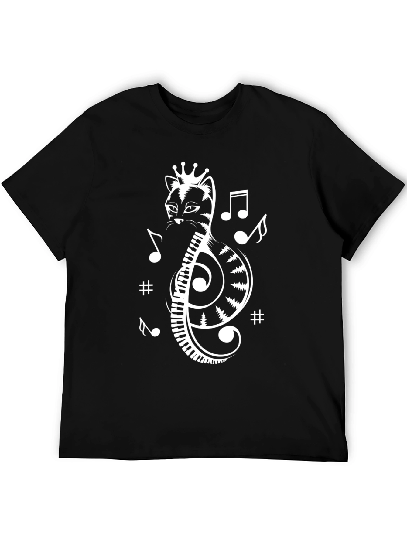 Musical Cat T-Shirt - Treble Clef Cat Tee