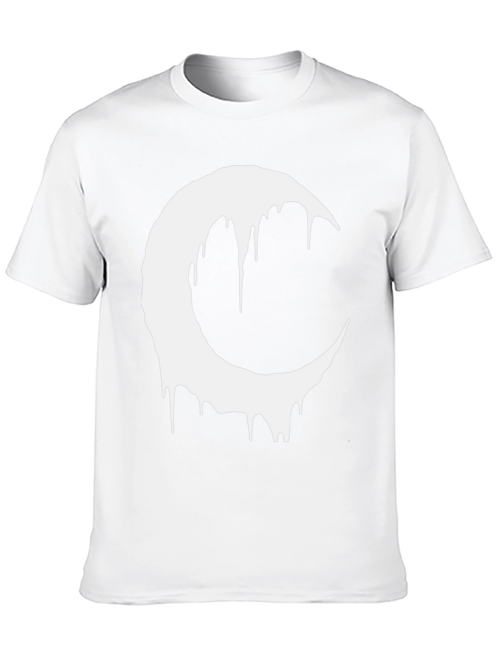 Black T-Shirt with Dripping Crescent Moon Design