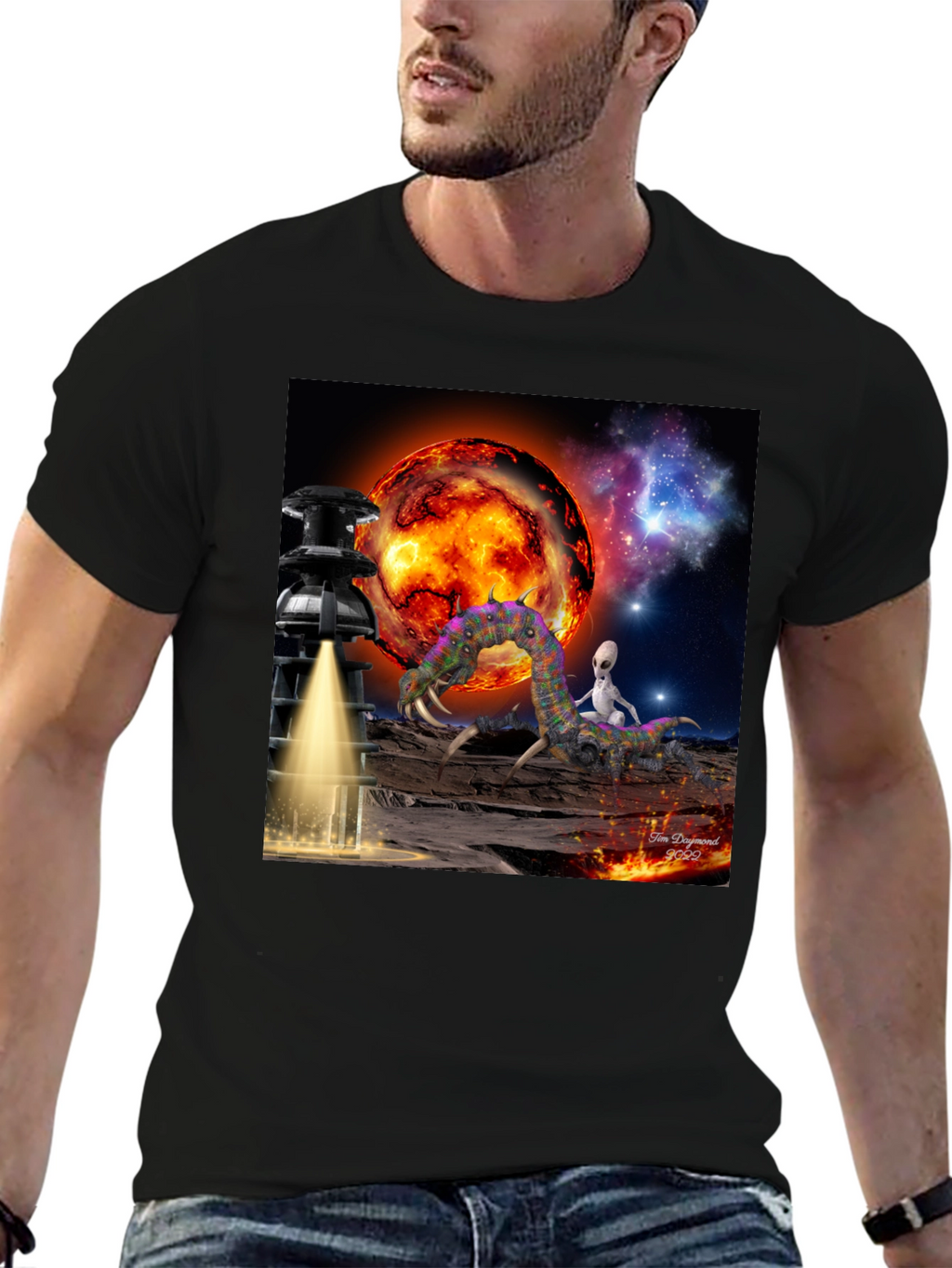 Alien Landing T-Shirt: Sci-Fi Design