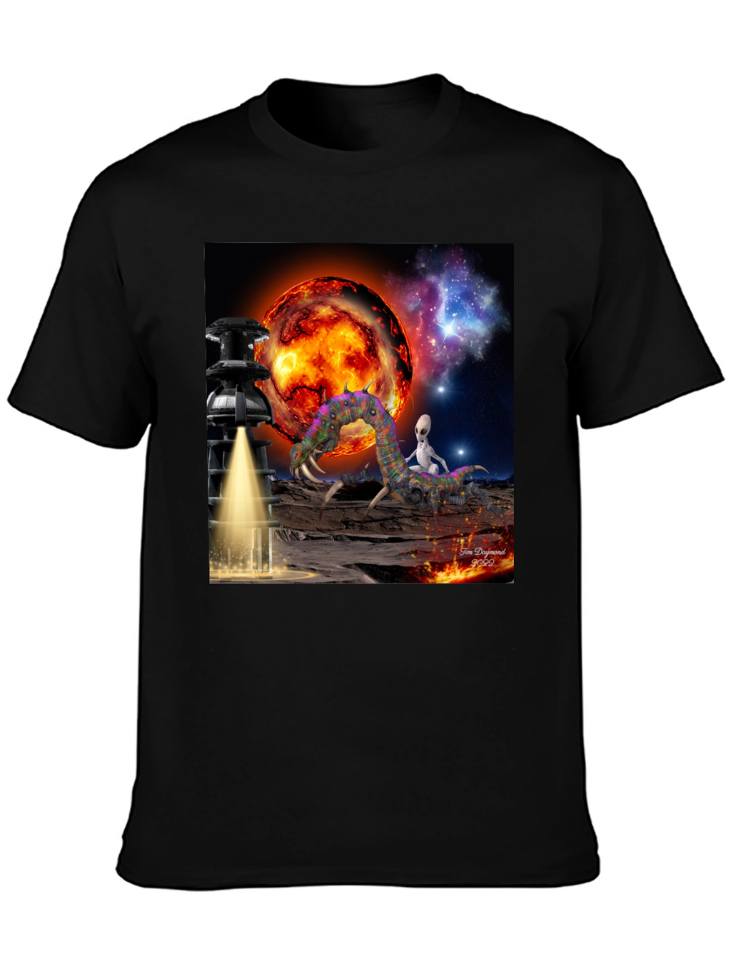 Alien Landing T-Shirt: Sci-Fi Design