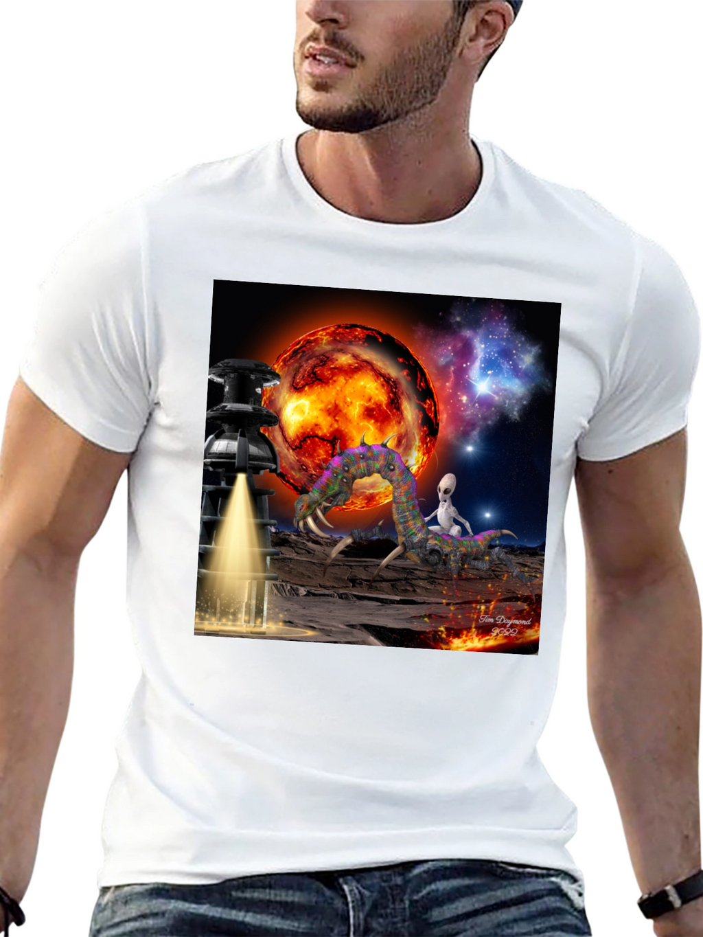 Alien Landing T-Shirt: Sci-Fi Design
