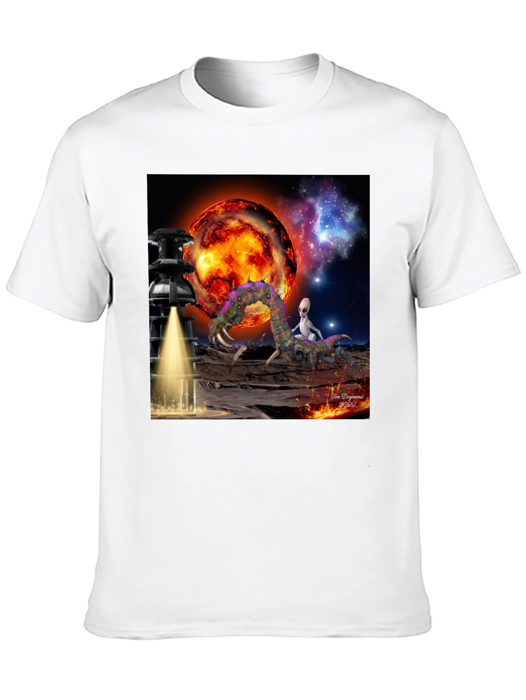 Alien Landing T-Shirt: Sci-Fi Design