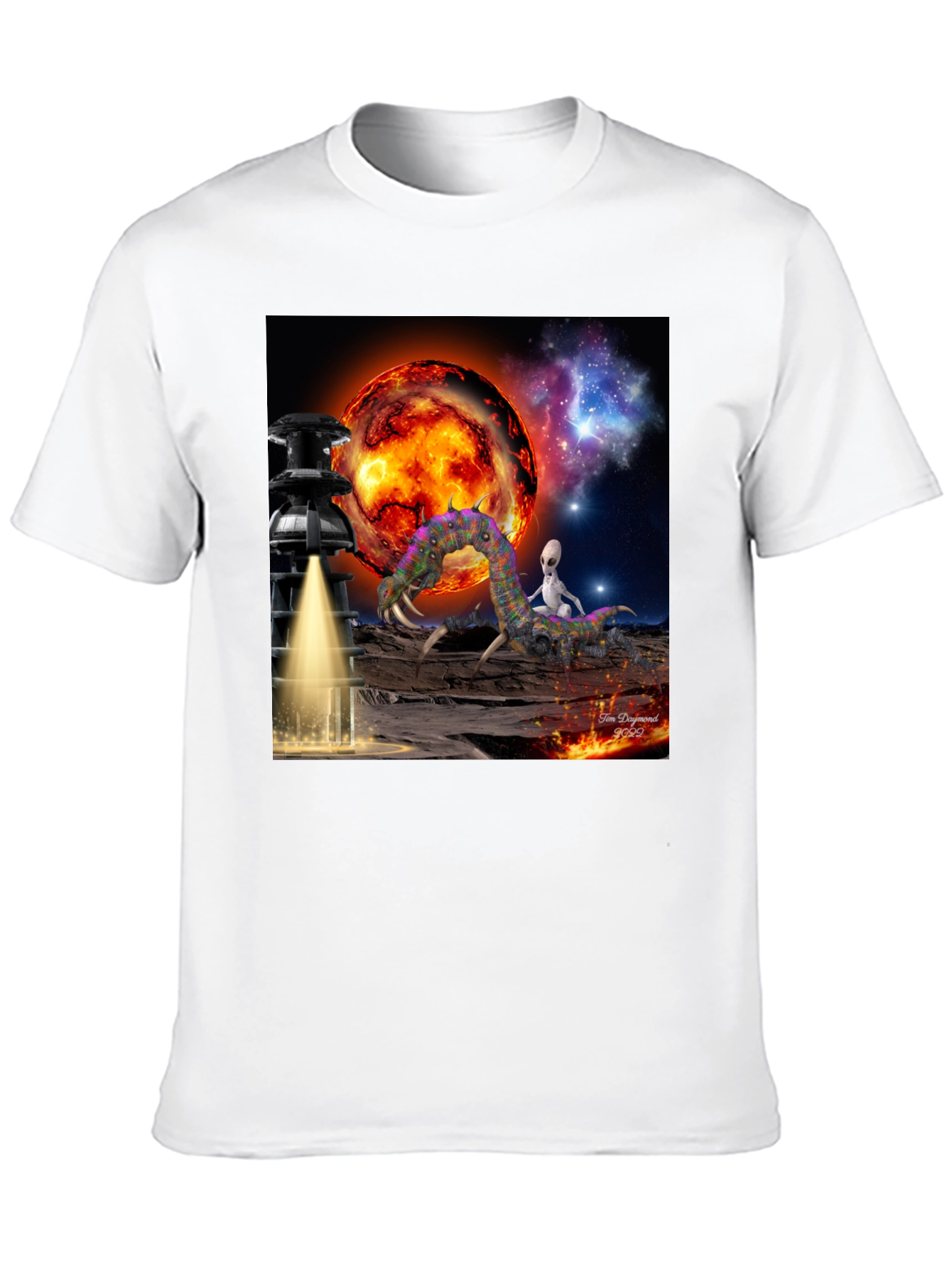 Alien Landing T-Shirt: Sci-Fi Design
