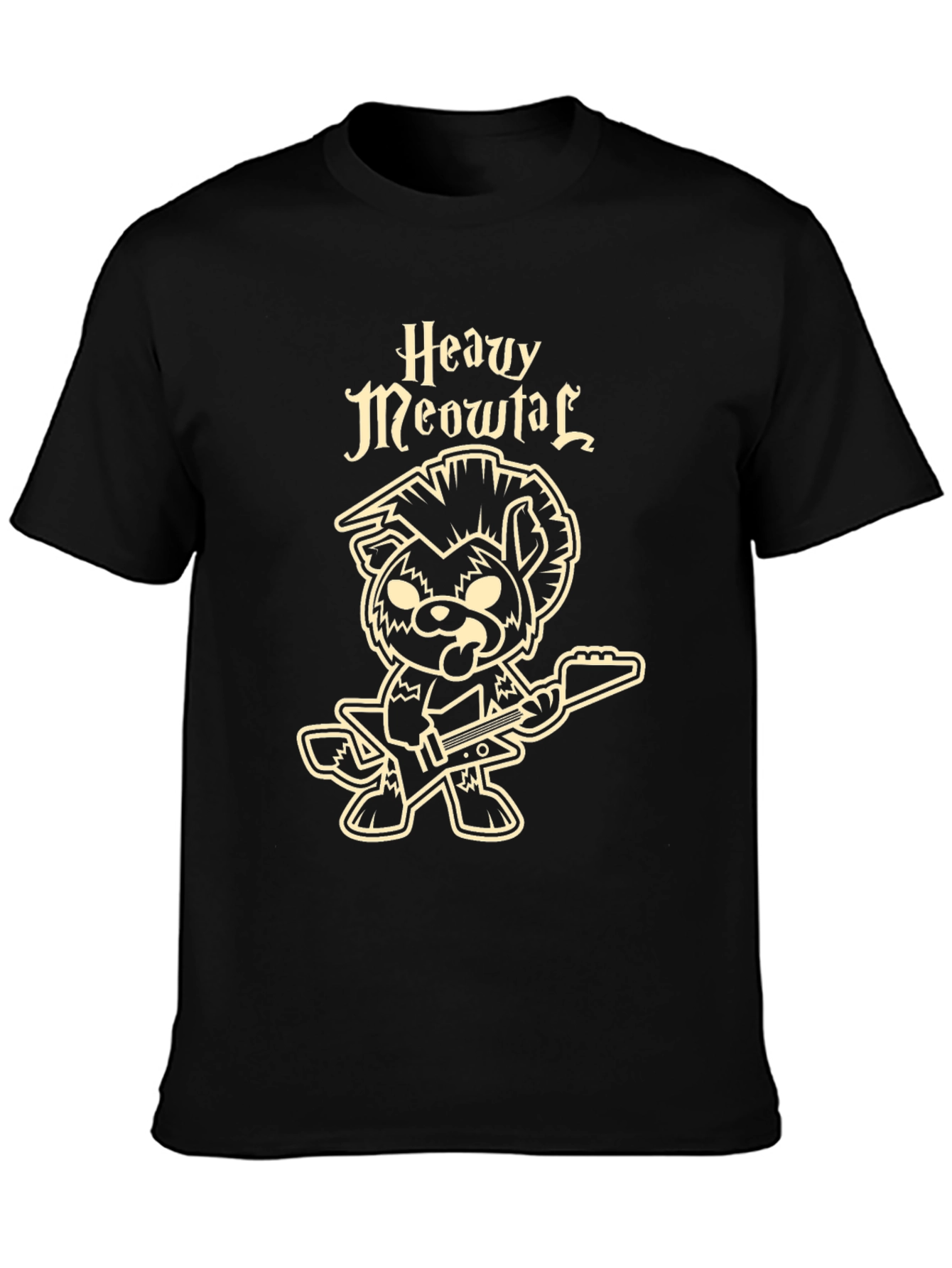 Heavy Meowtal T-Shirt - Rocker Cat Graphic Tee