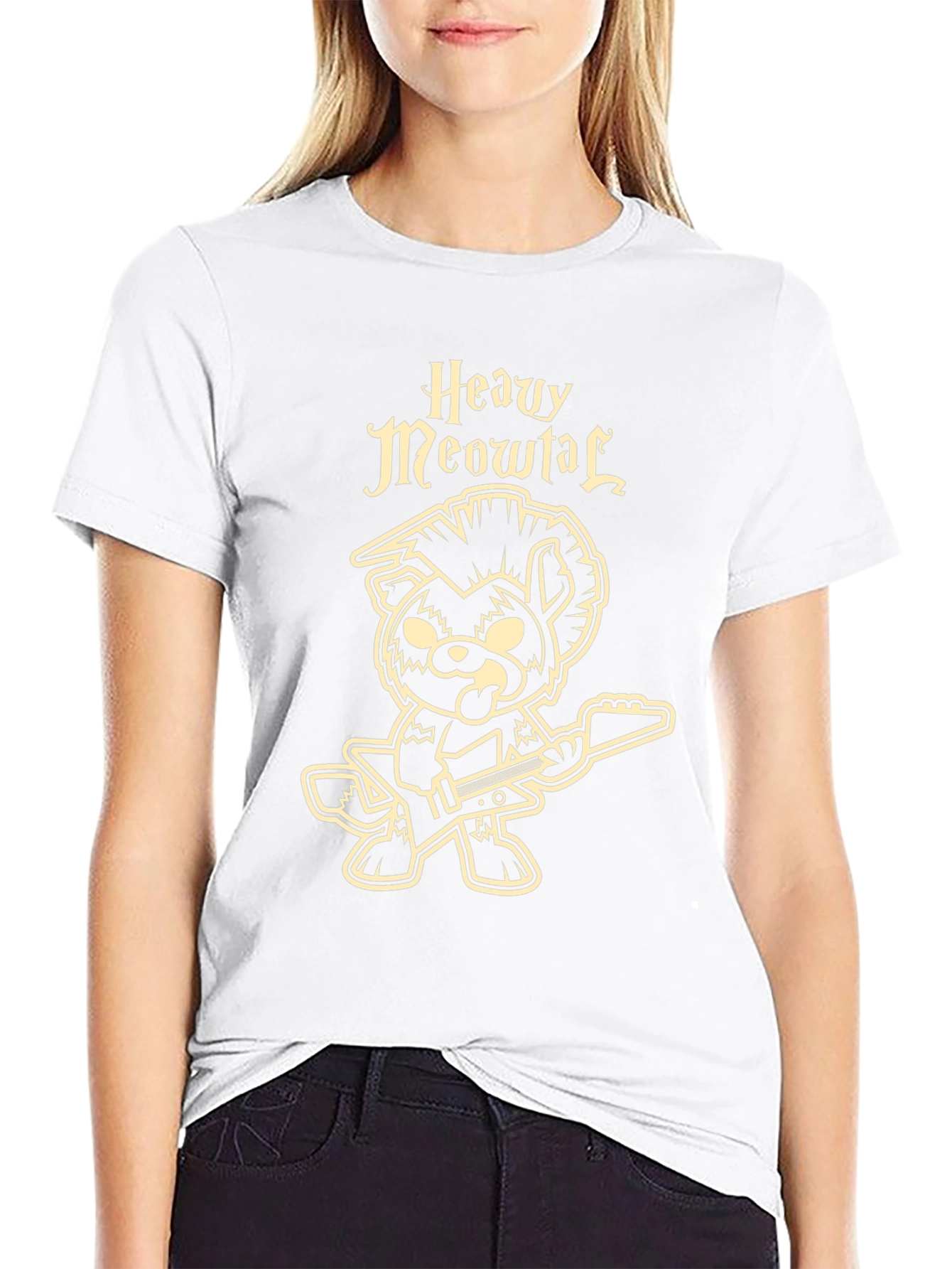 Heavy Meowtal T-Shirt - Rocker Cat Graphic Tee