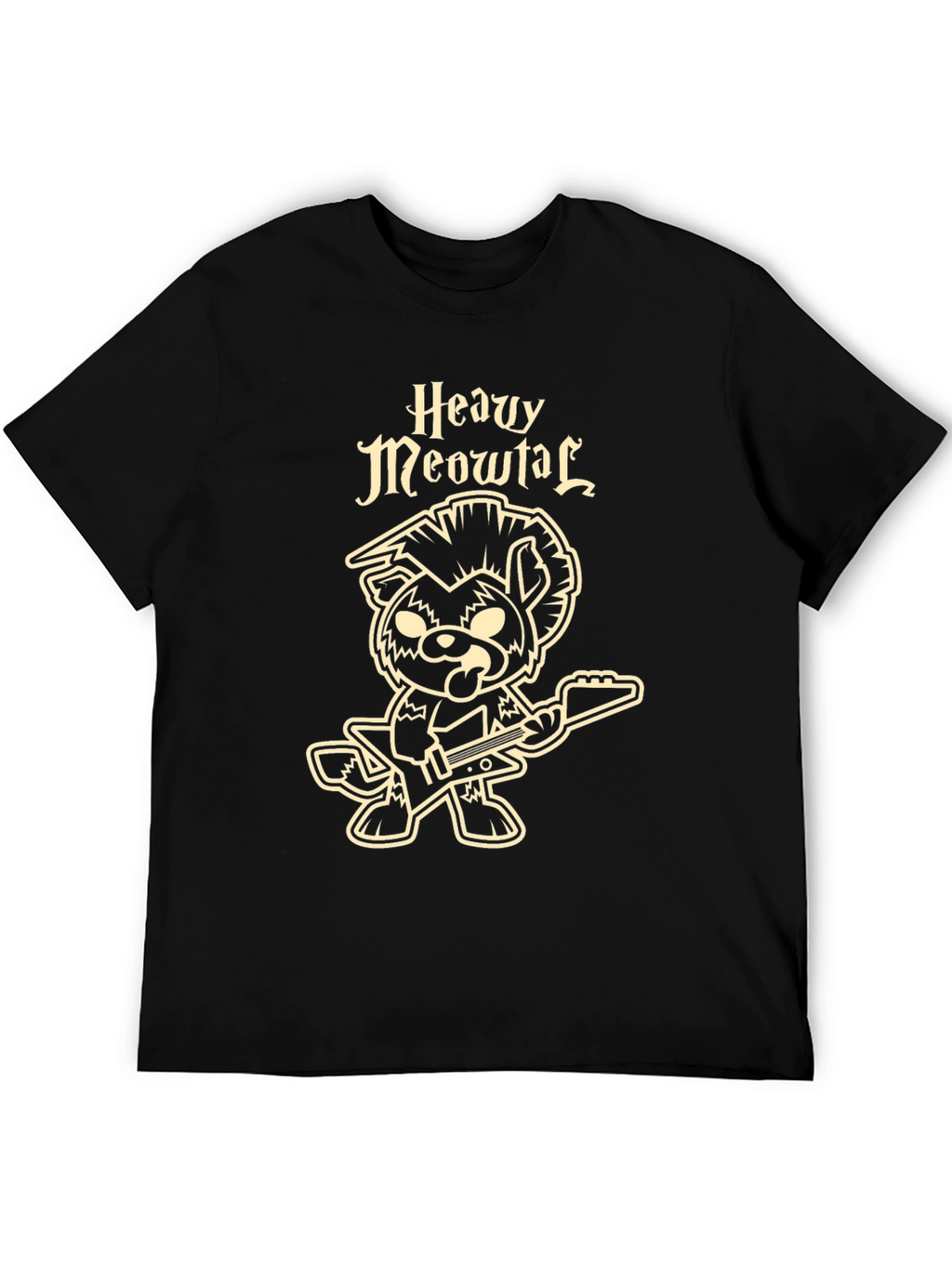 Heavy Meowtal T-Shirt - Rocker Cat Graphic Tee