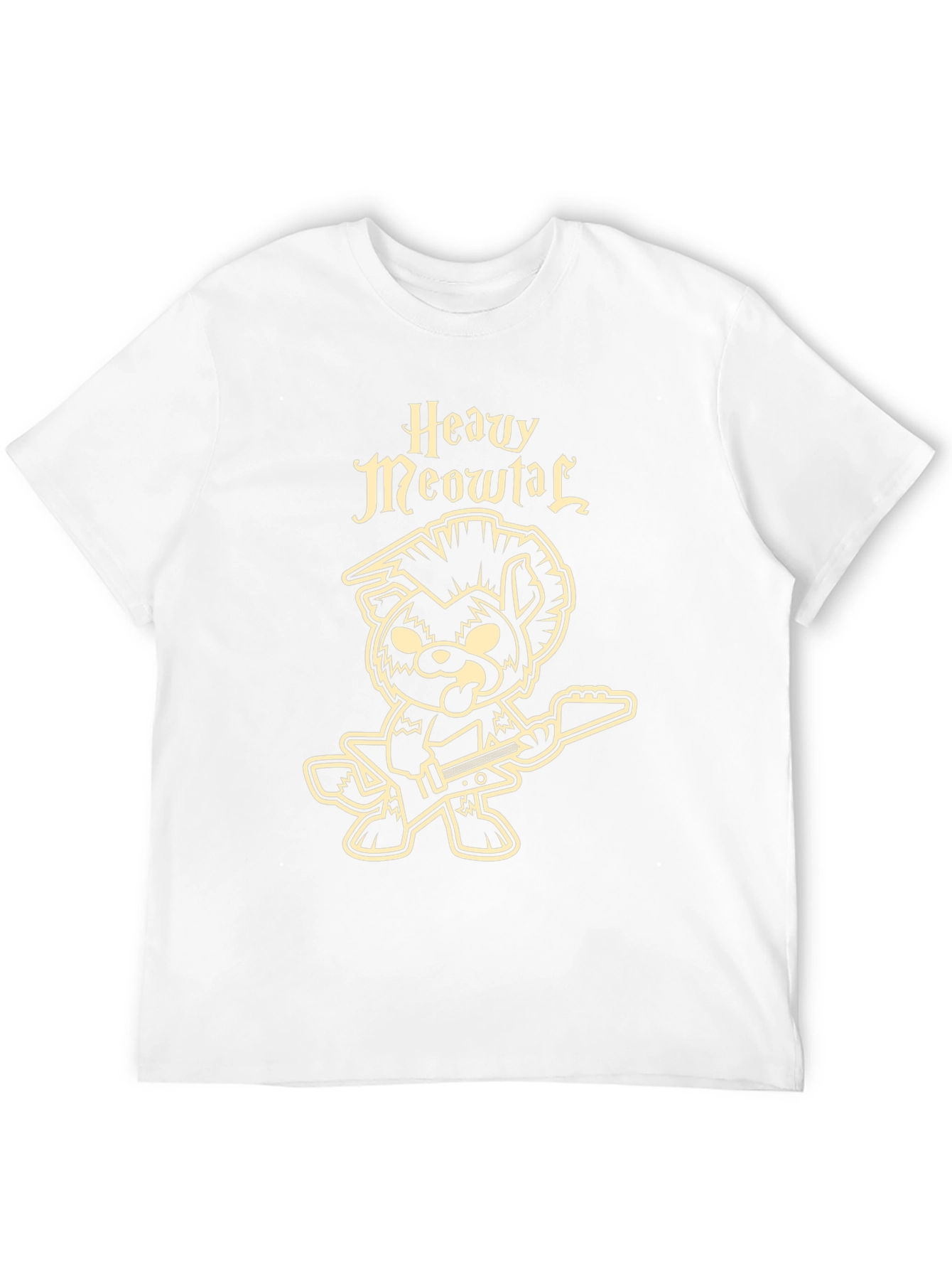 Heavy Meowtal T-Shirt - Rocker Cat Graphic Tee