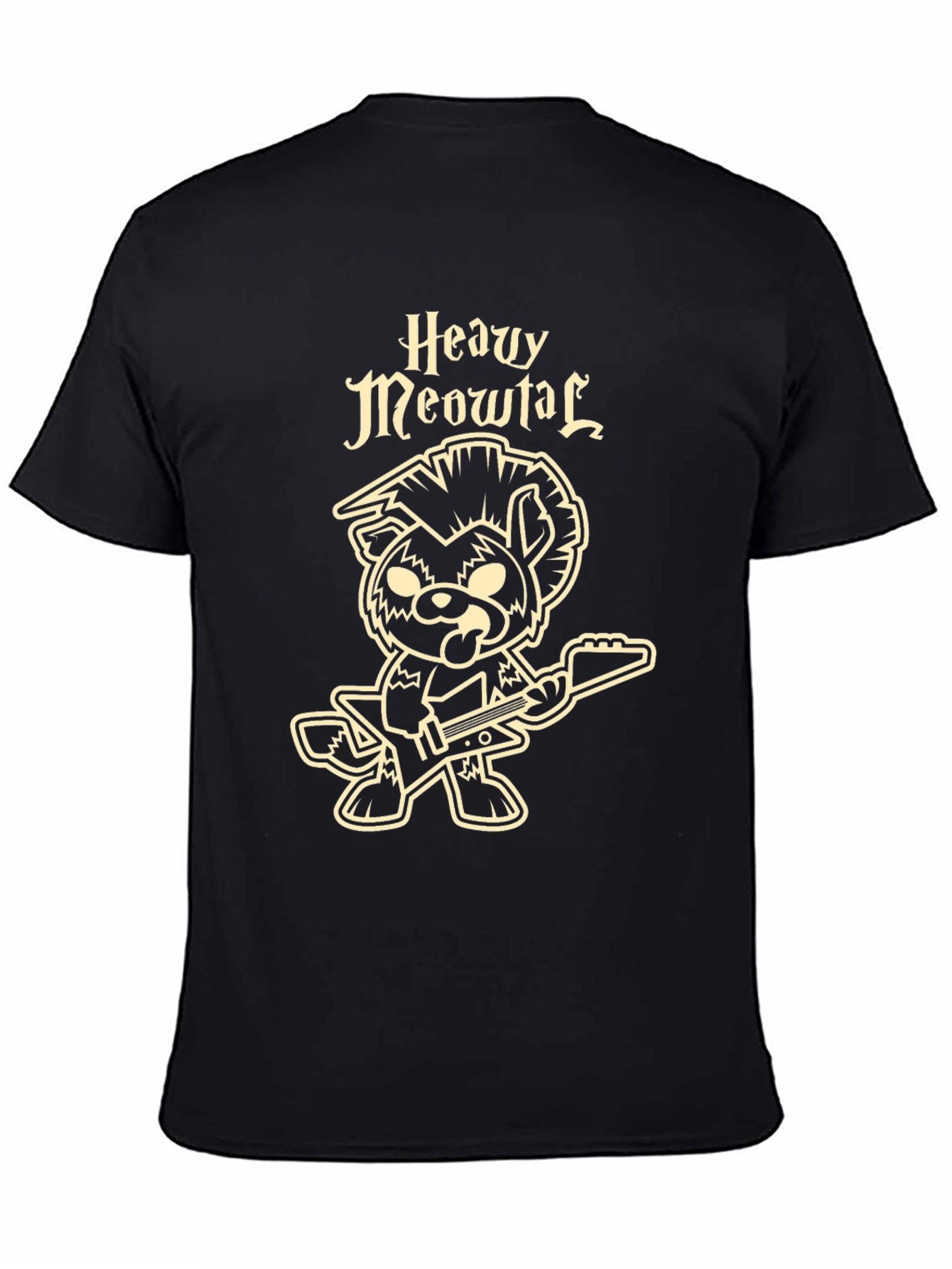 Heavy Meowtal T-Shirt - Rocker Cat Graphic Tee