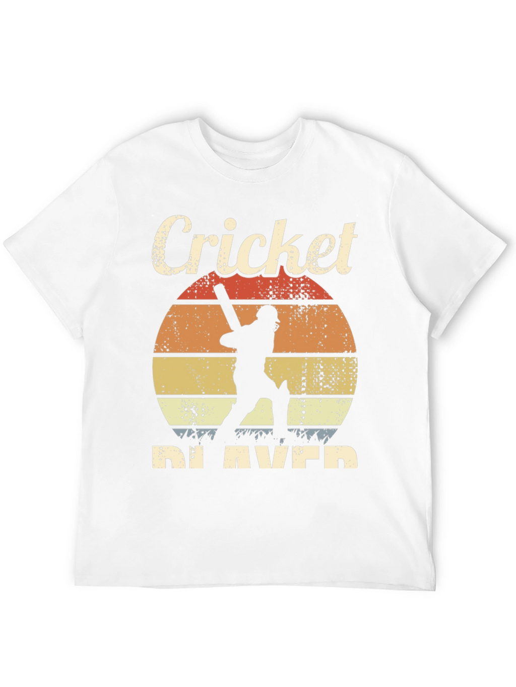 Retro Cricket Player Graphic T-Shirt