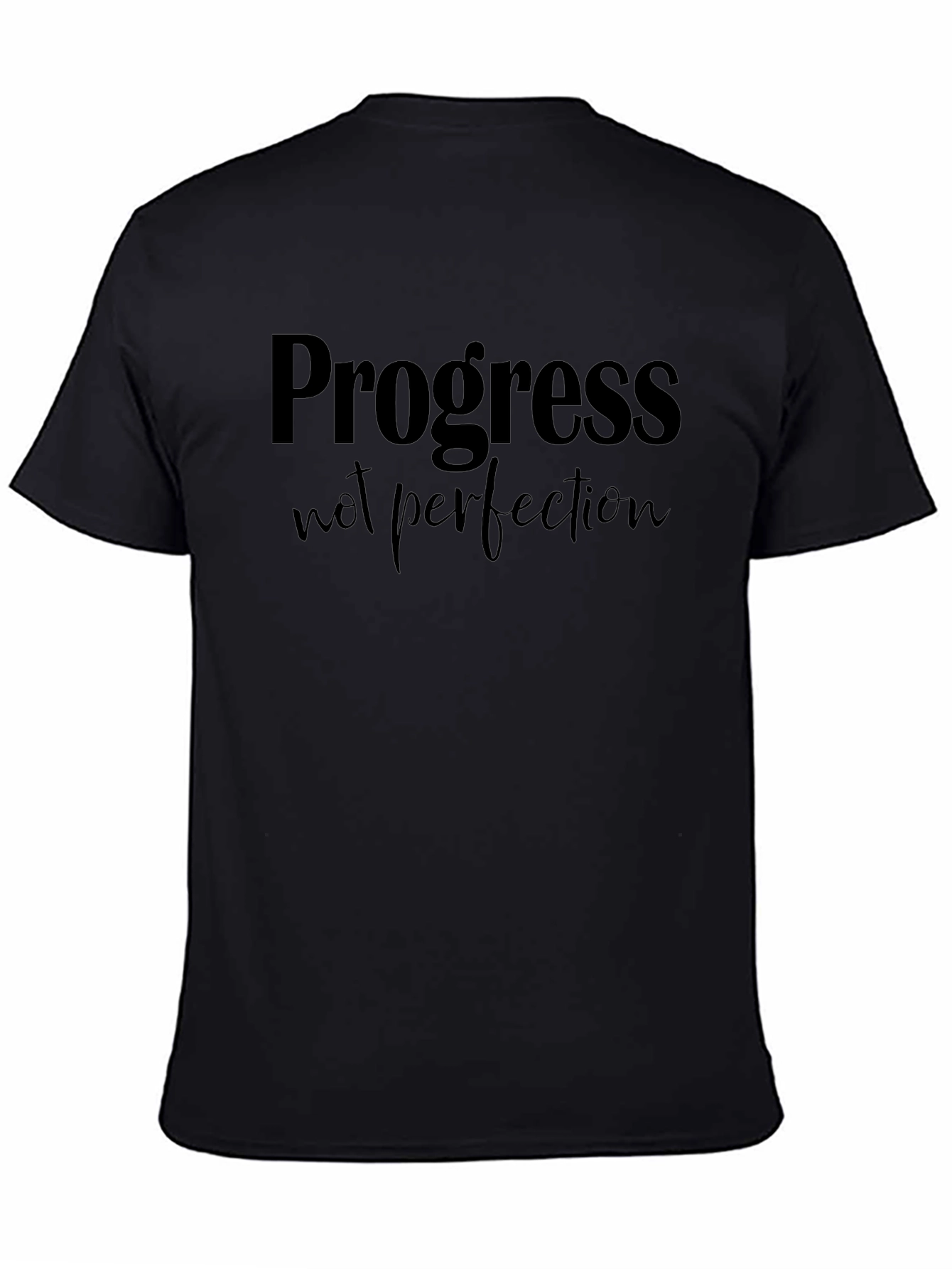 Progress Not Perfection Black Graphic Tee