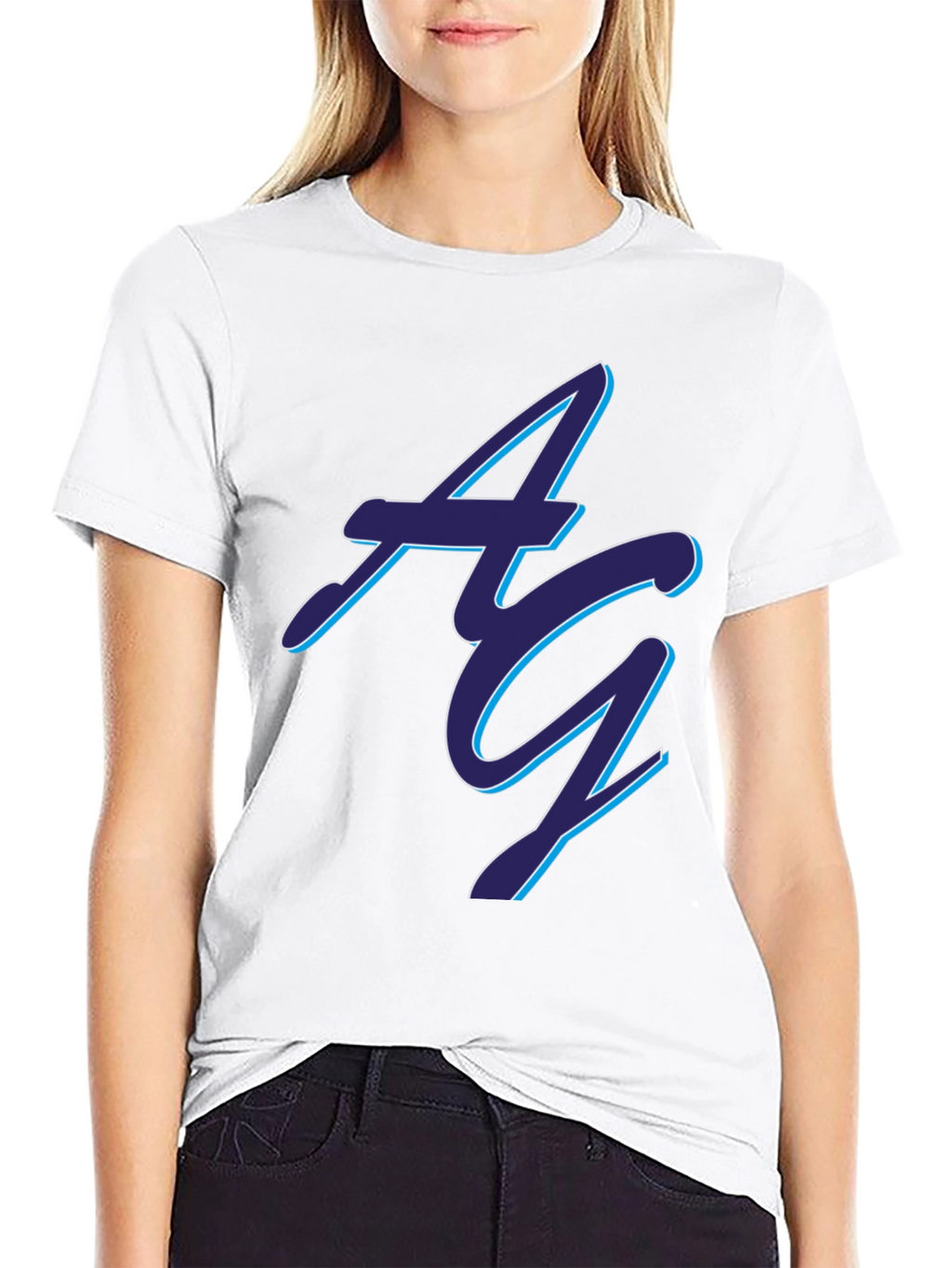 Stylish Black AG Graphic Tee - Soft Cotton Blend