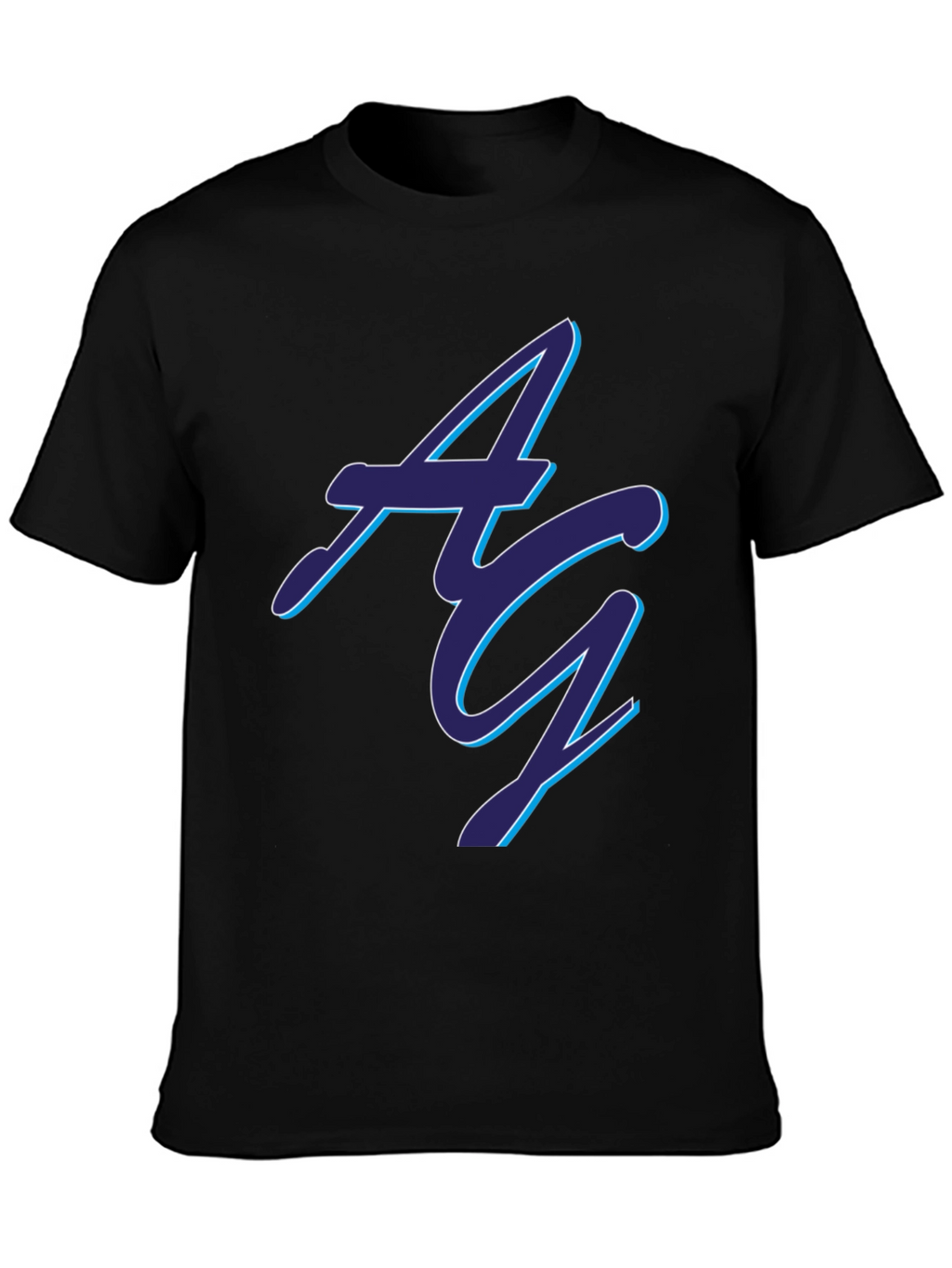 Stylish Black AG Graphic Tee - Soft Cotton Blend