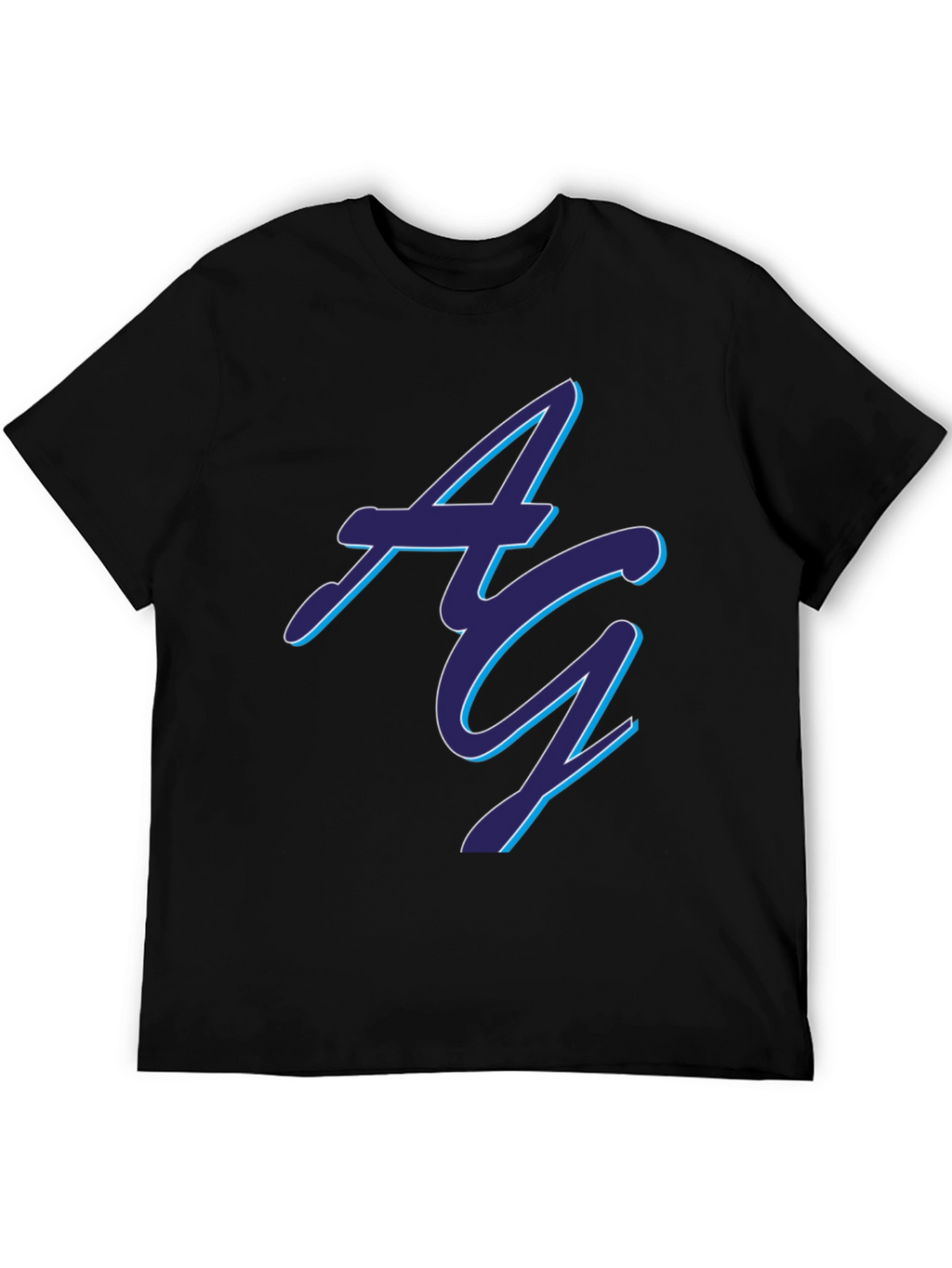 Stylish Black AG Graphic Tee - Soft Cotton Blend