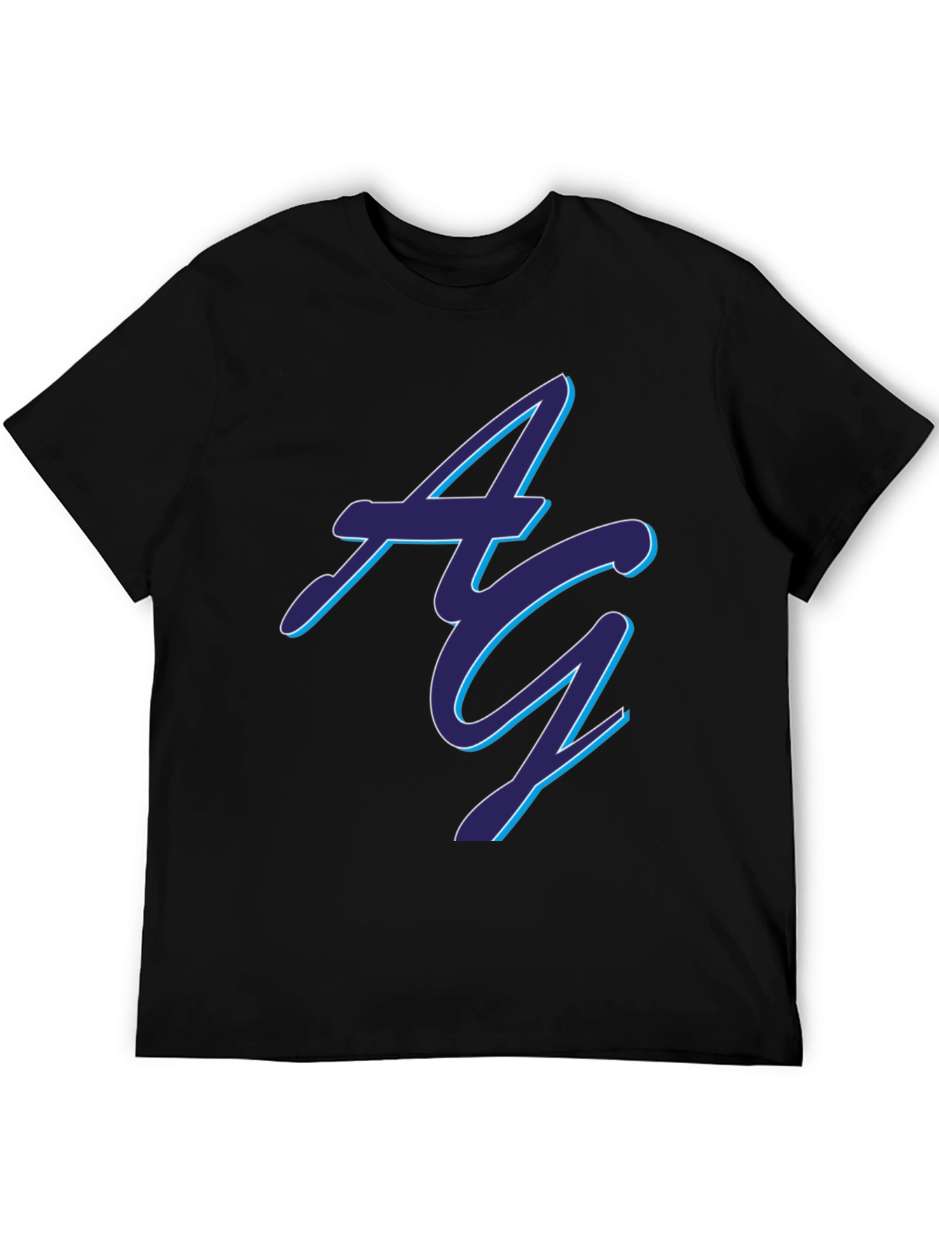 Stylish Black AG Graphic Tee - Soft Cotton Blend
