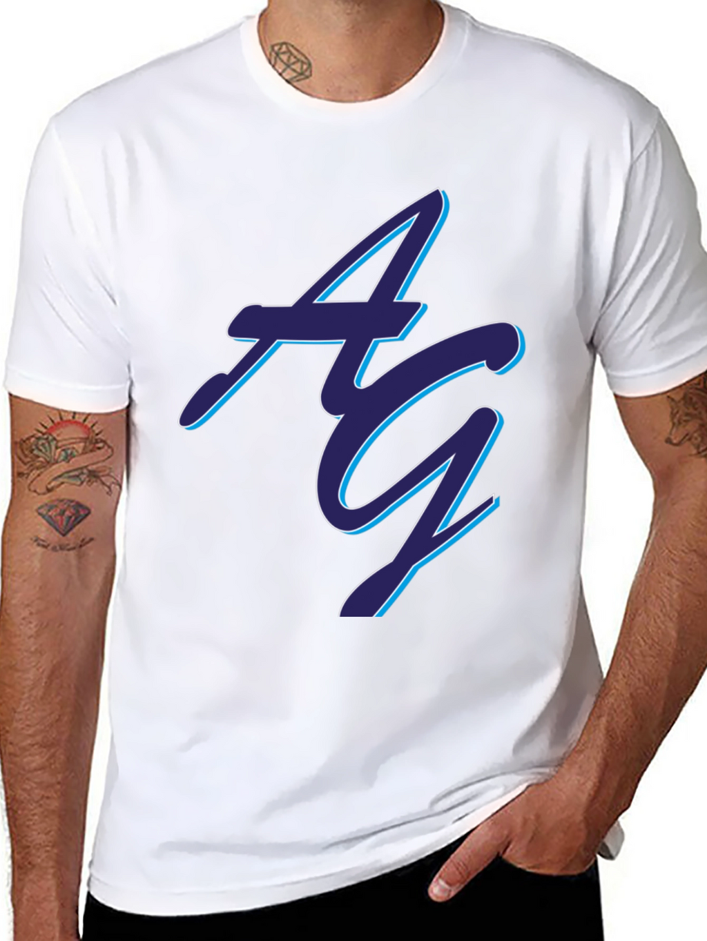 Stylish Black AG Graphic Tee - Soft Cotton Blend