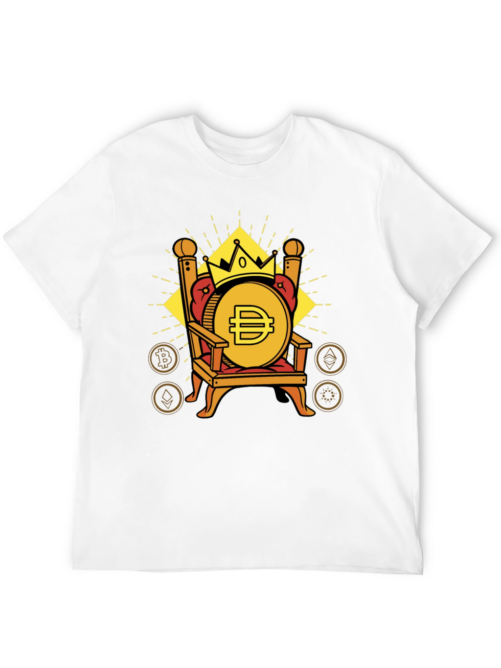 Crypto King Black T-Shirt - Coin Design