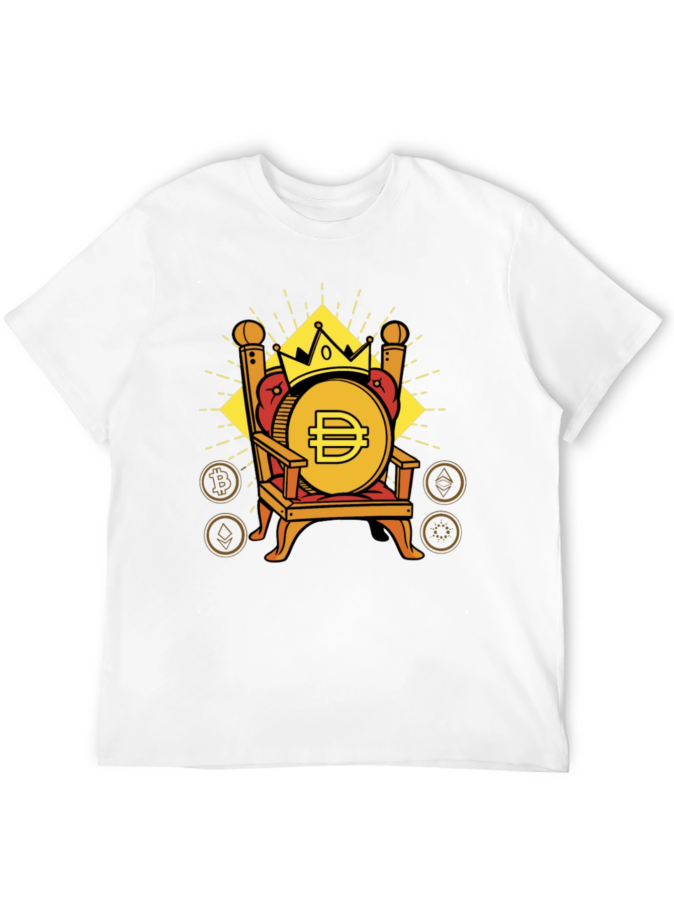 Crypto King Black T-Shirt - Coin Design