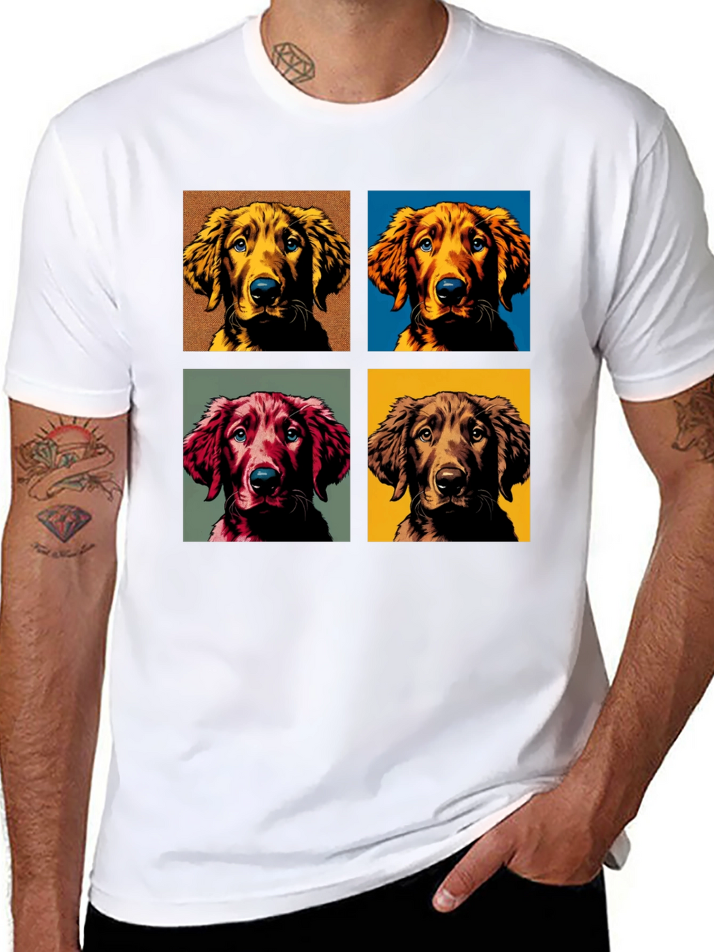 Dog Portrait Black T-Shirt