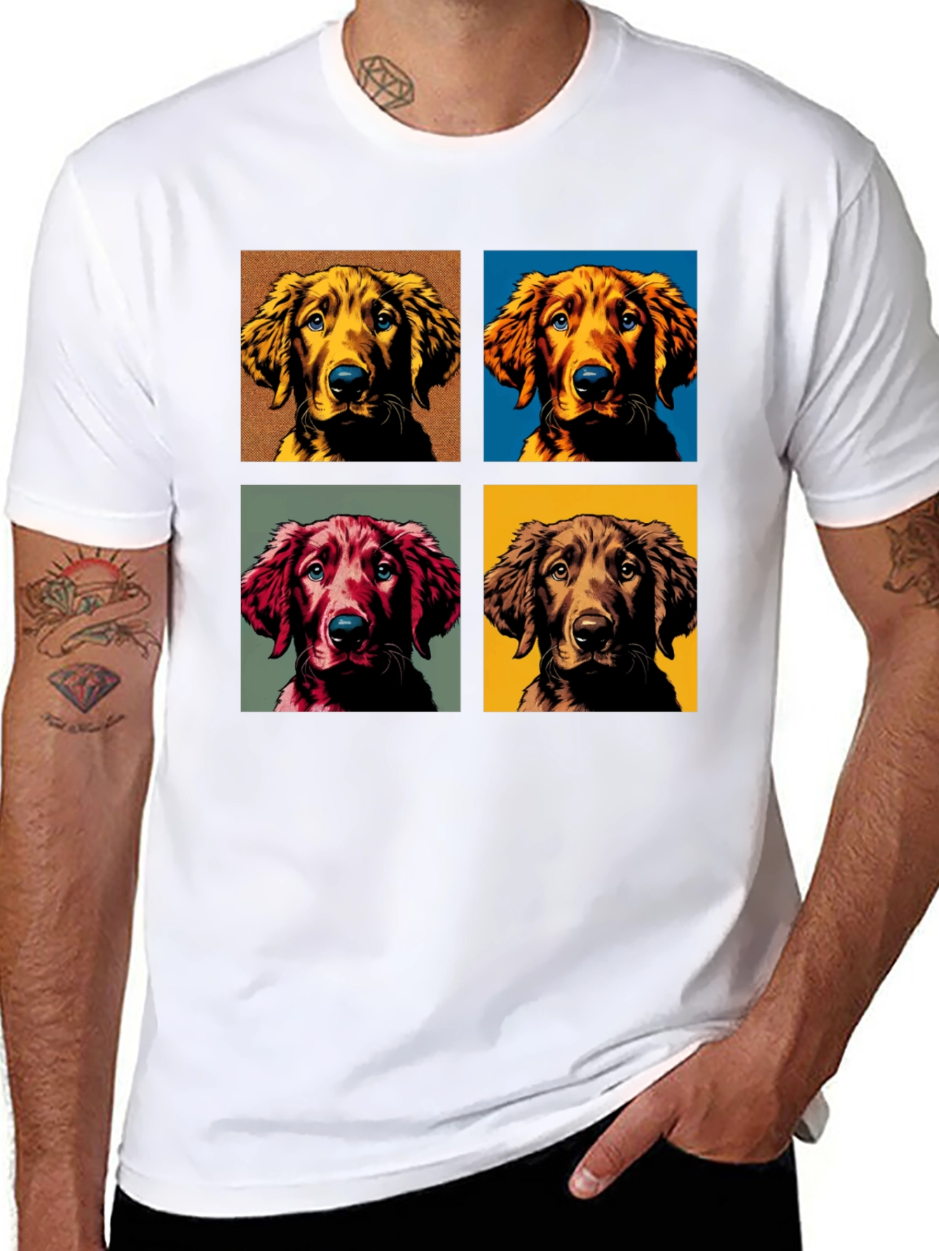 Dog Portrait Black T-Shirt