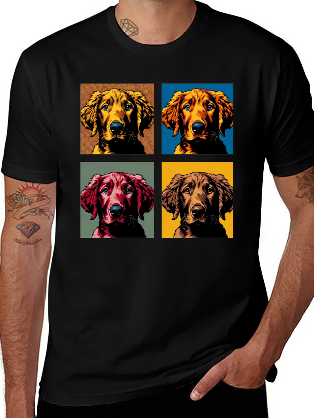 Dog Portrait Black T-Shirt